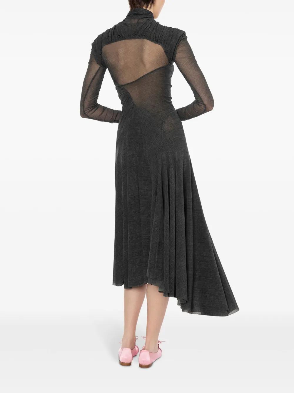 draped asymmetric midi dress Product Image