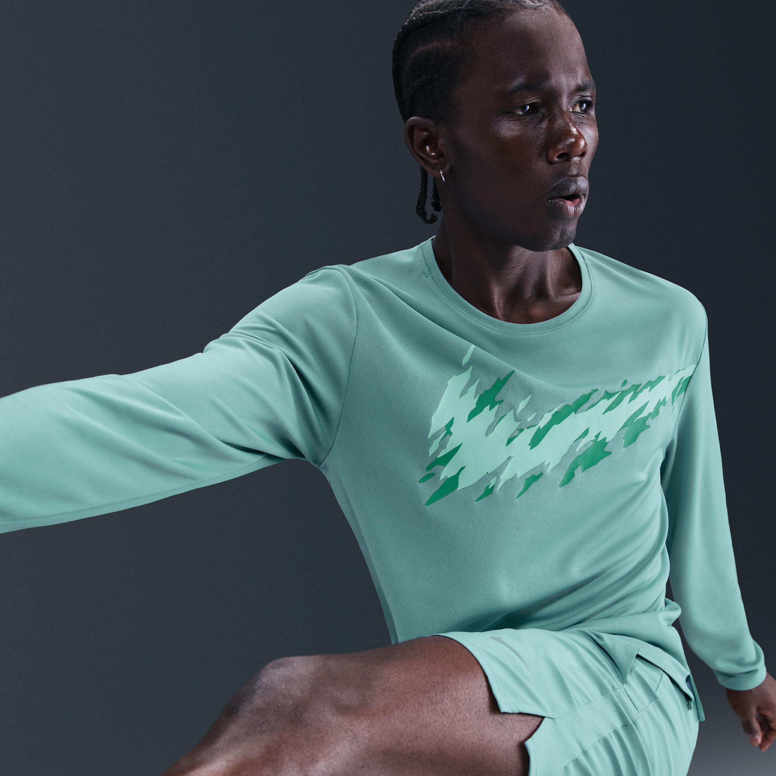 Nike Mens Miler Dri-FIT UV Long-Sleeve Running Top | HV2660-017 Product Image