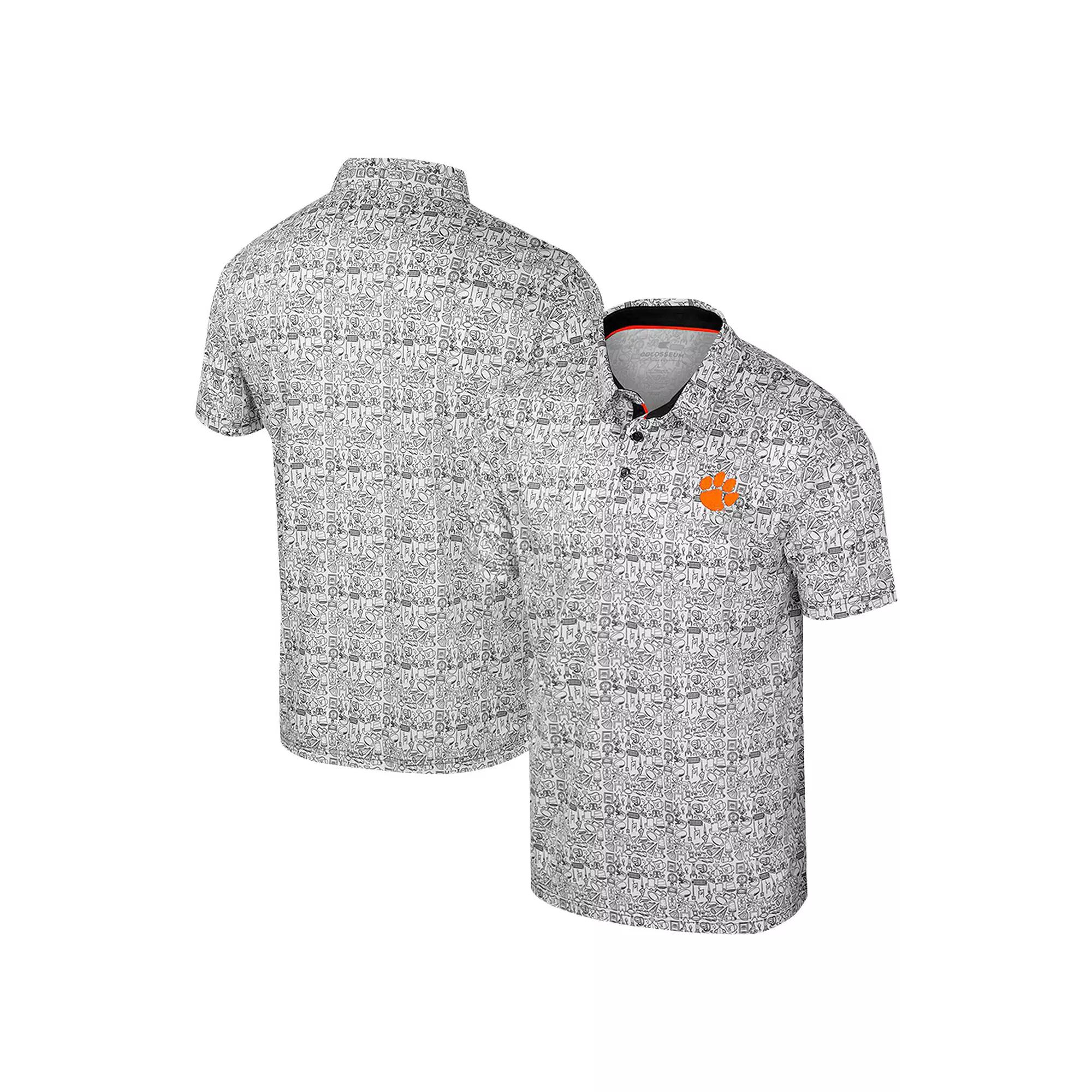 Men's Colosseum Orange Clemson Tigers It's Time! Allover Print Polo,  Product Image