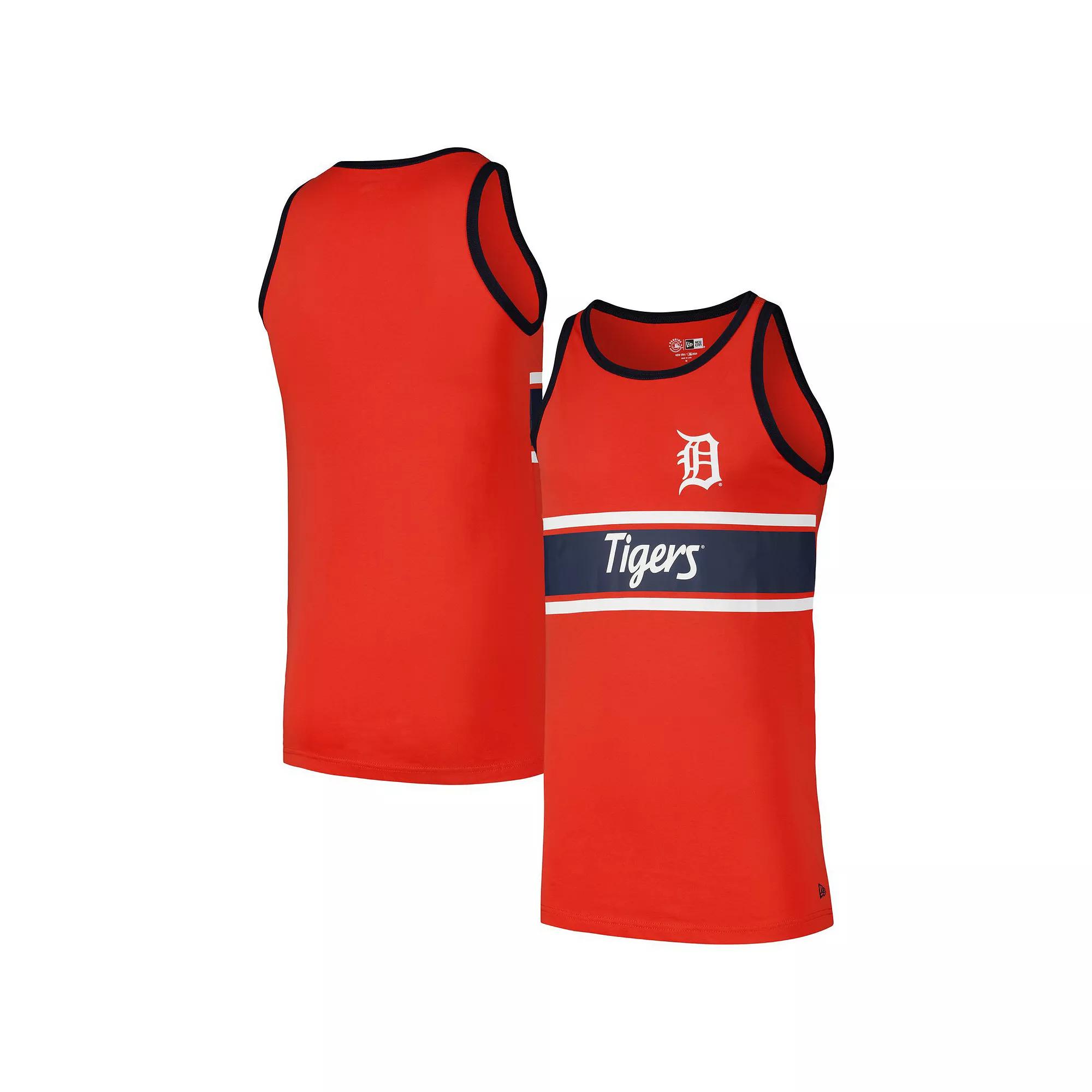 Men's New Era Orange Detroit Tigers Jersey Ringer Tank Top, Size: XL Product Image