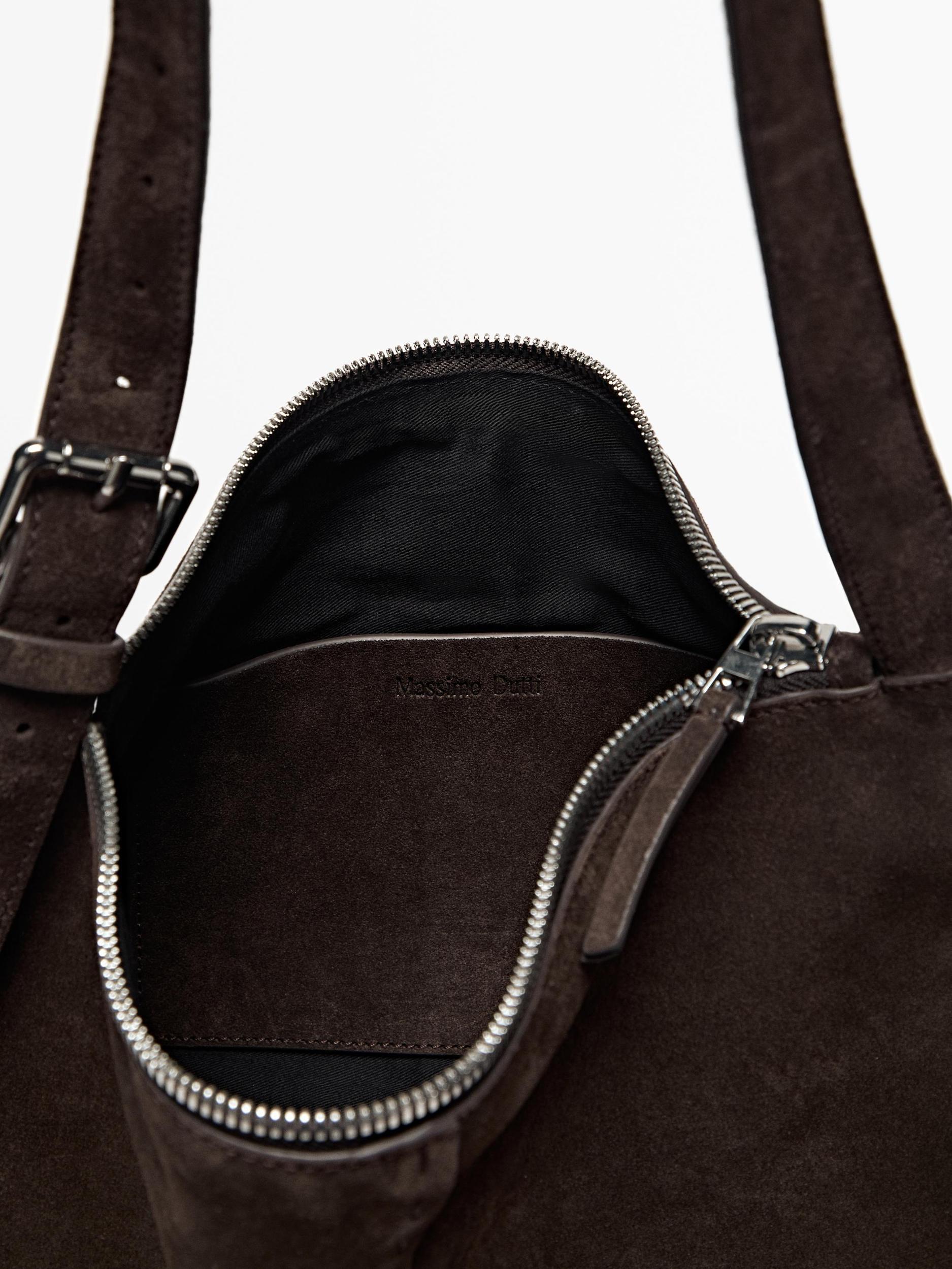 Split suede leather crossbody bag Product Image