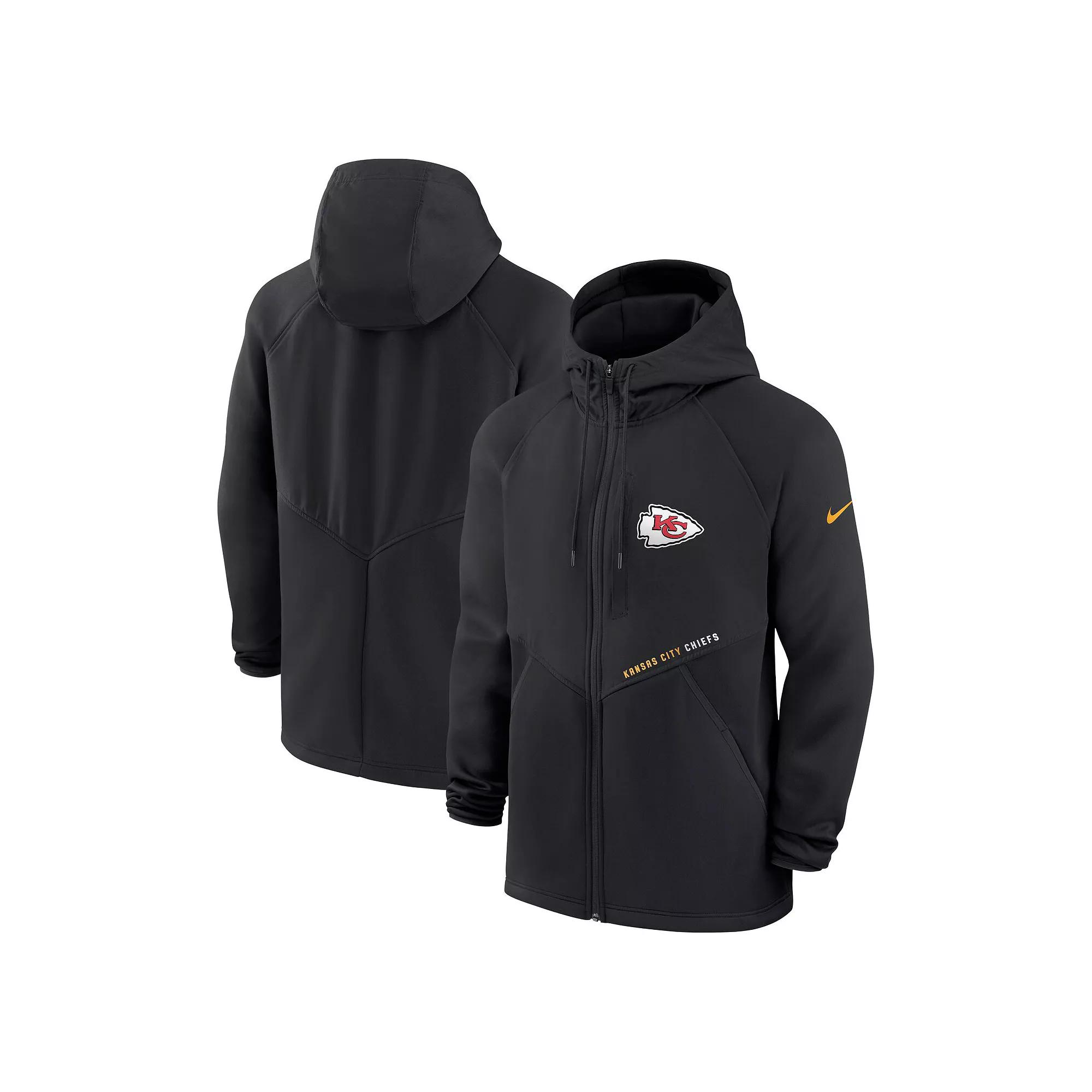 Men's Nike Black Kansas City Chiefs Spacer Raglan Performance Full-Zip Hoodie,  Product Image