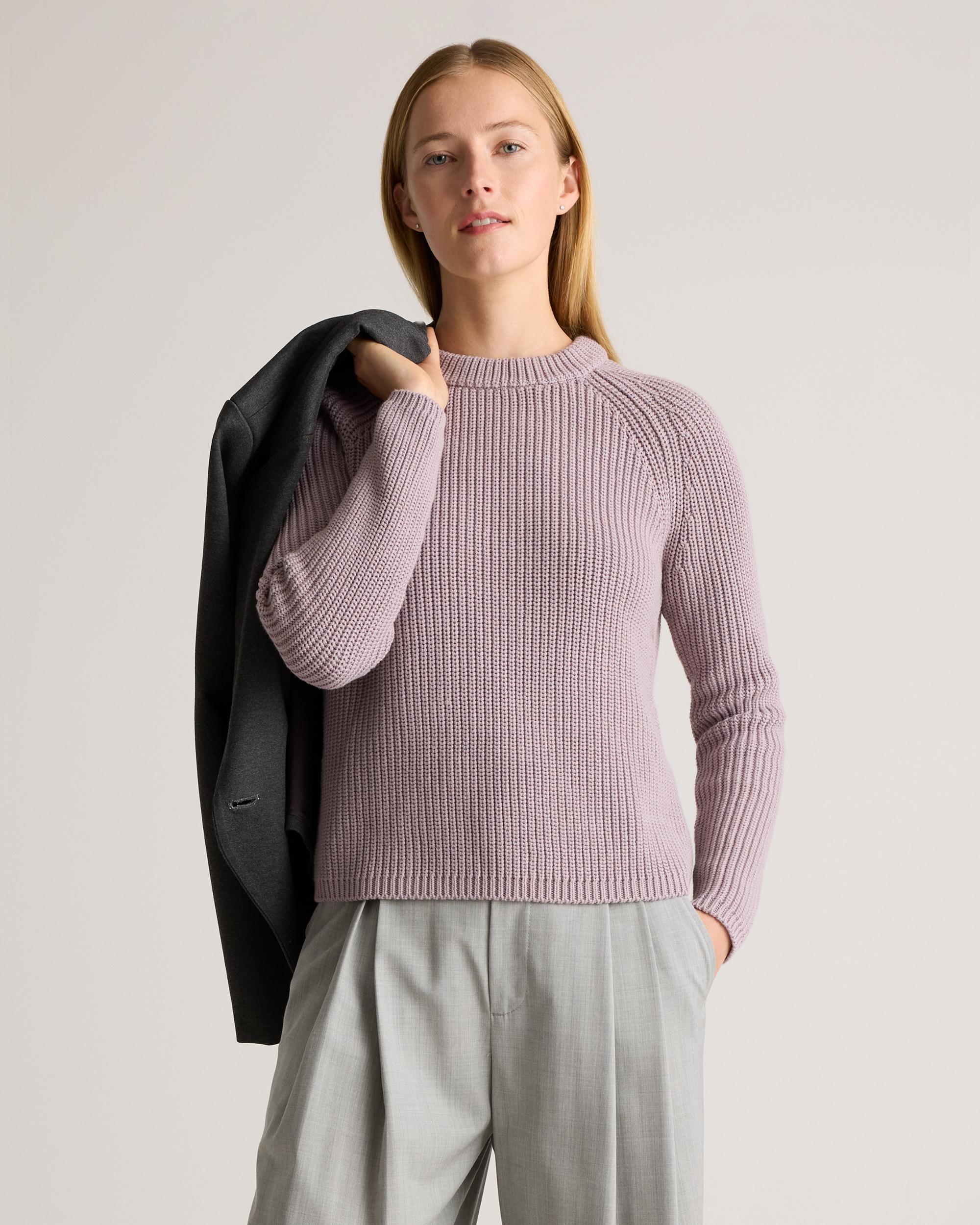 Quince | Women's Fisherman Crew Sweater Size XS, Organic Cotton Product Image