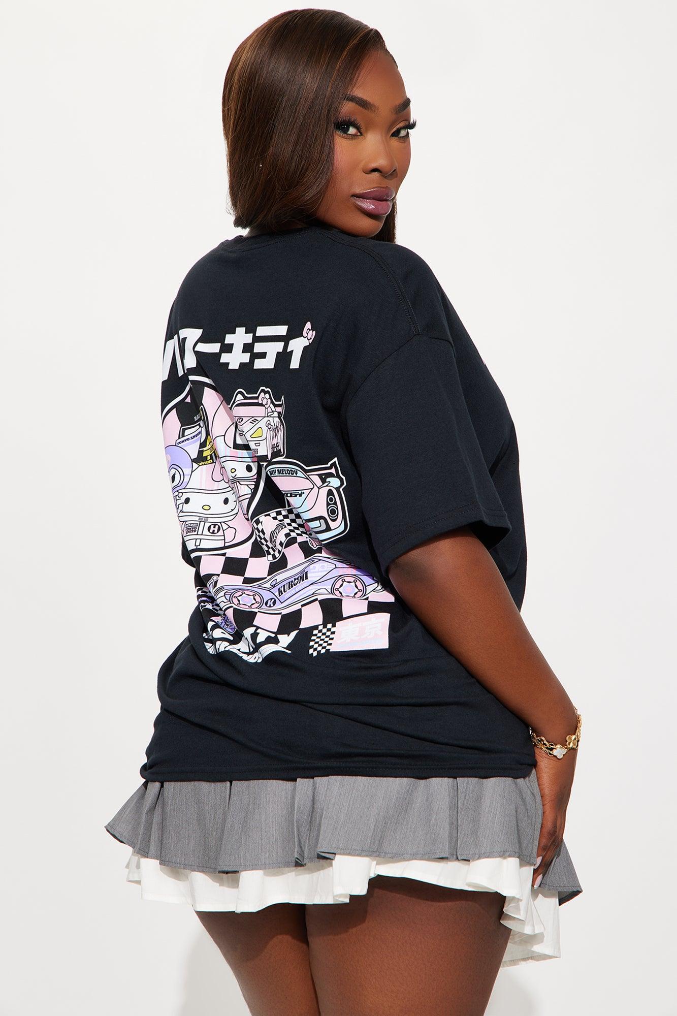 Hello Kitty Tokyo Speed Oversized Tee - Black Product Image