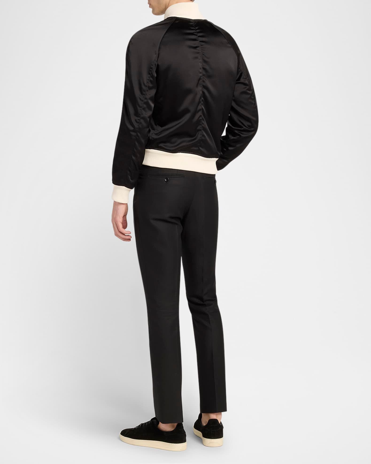 Men's Satin Snap-Front Bomber Jacket Product Image