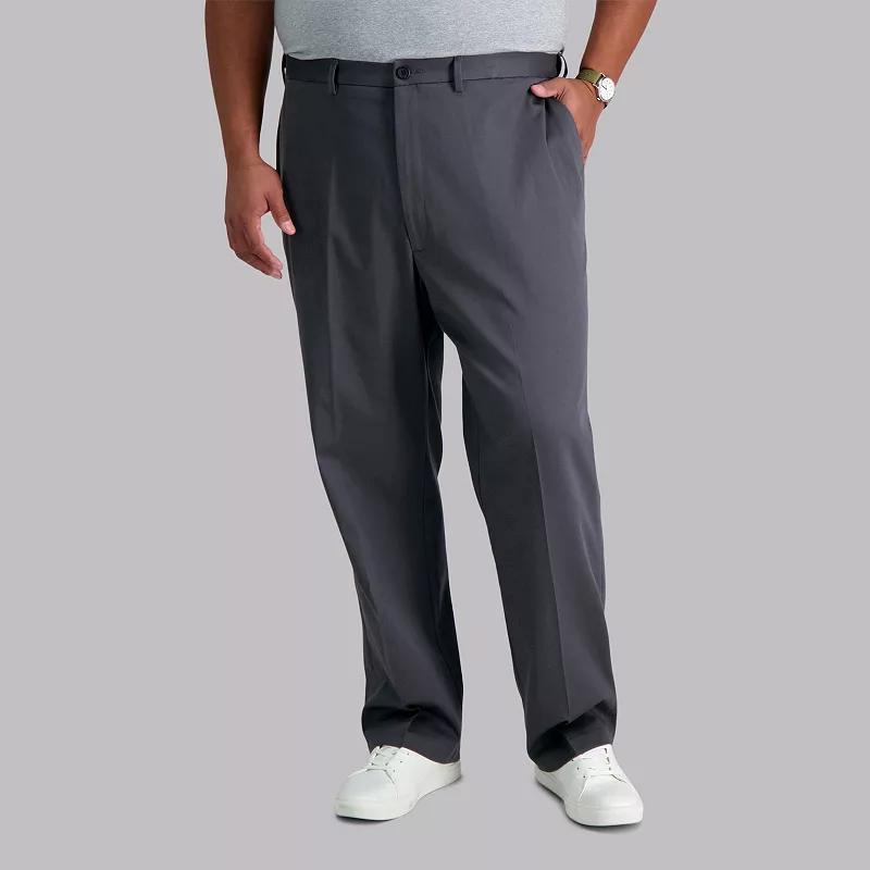 Big & Tall Haggar® Premium No-Iron Khaki Stretch Classic-Fit Flat-Front Expandable Waist Pants, Men's,  Product Image