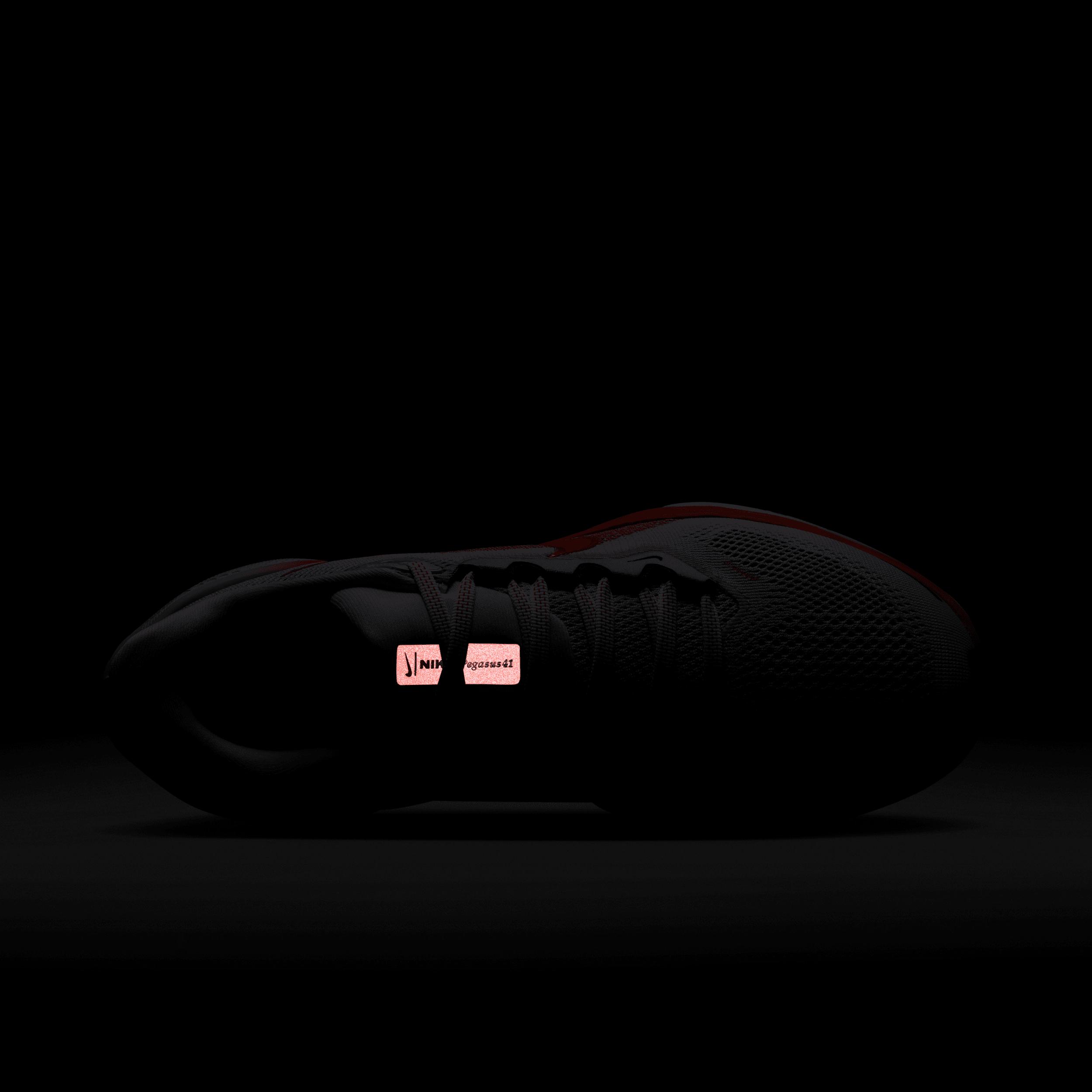 Nike Womens Pegasus 41 Running Shoes in White/Bright Crimson/Magic Ember Product Image