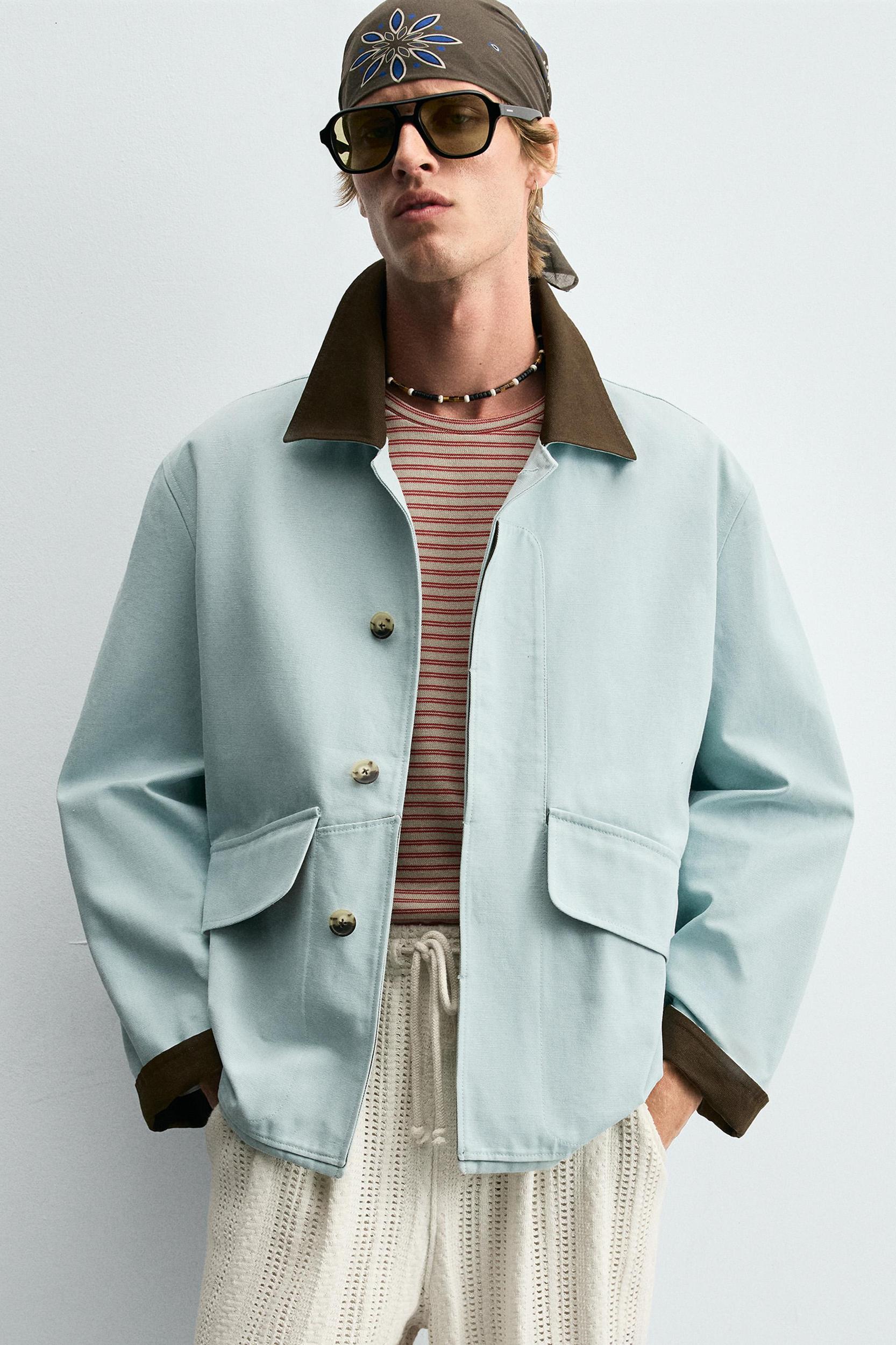 CONTRAST COLLAR JACKET Product Image