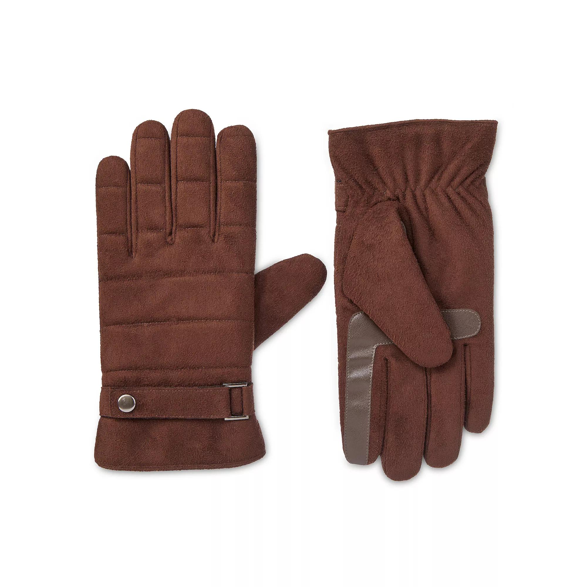 Men's isotoner Quilted Microsuede Water Resistant and Touchscreen Gloves,  Product Image