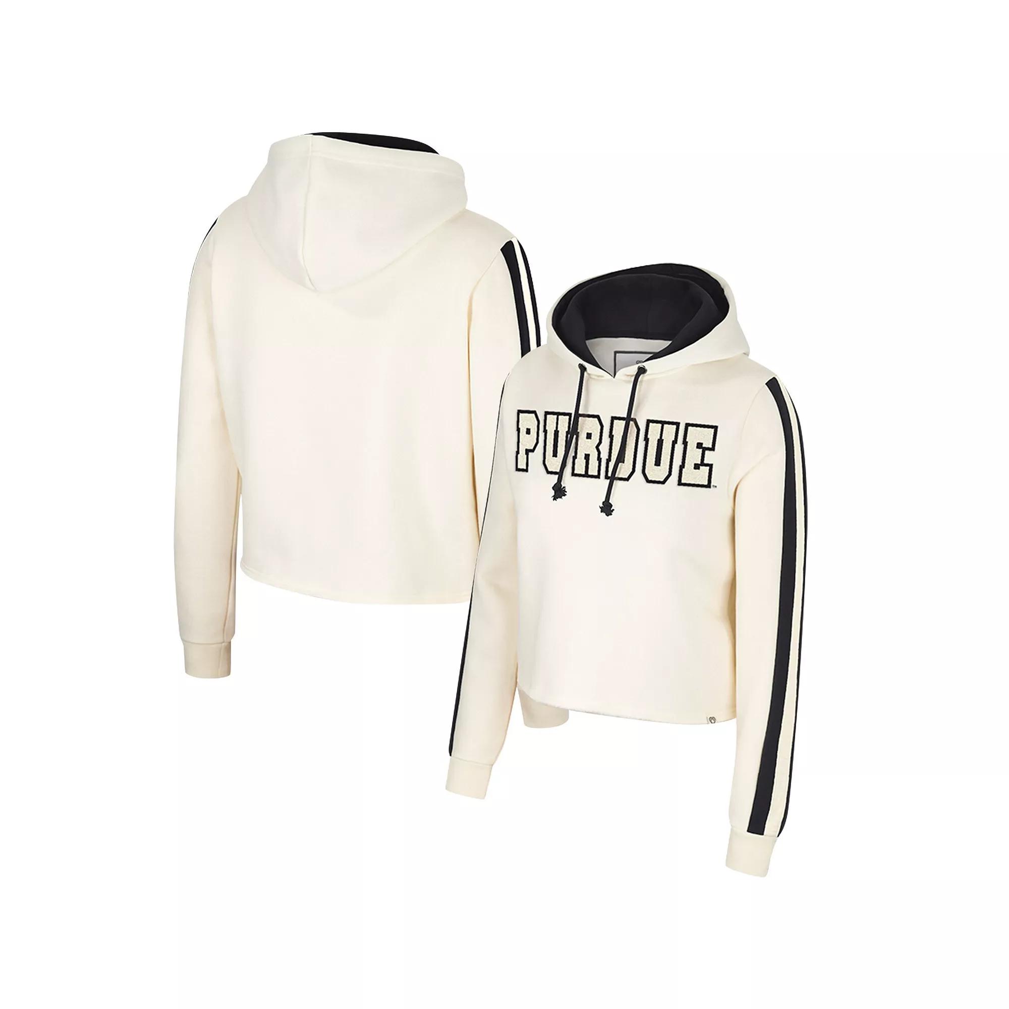 Women's Colosseum Cream Purdue Boilermakers Perfect Date Cropped Pullover Hoodie, Size: XXL, Beige Product Image