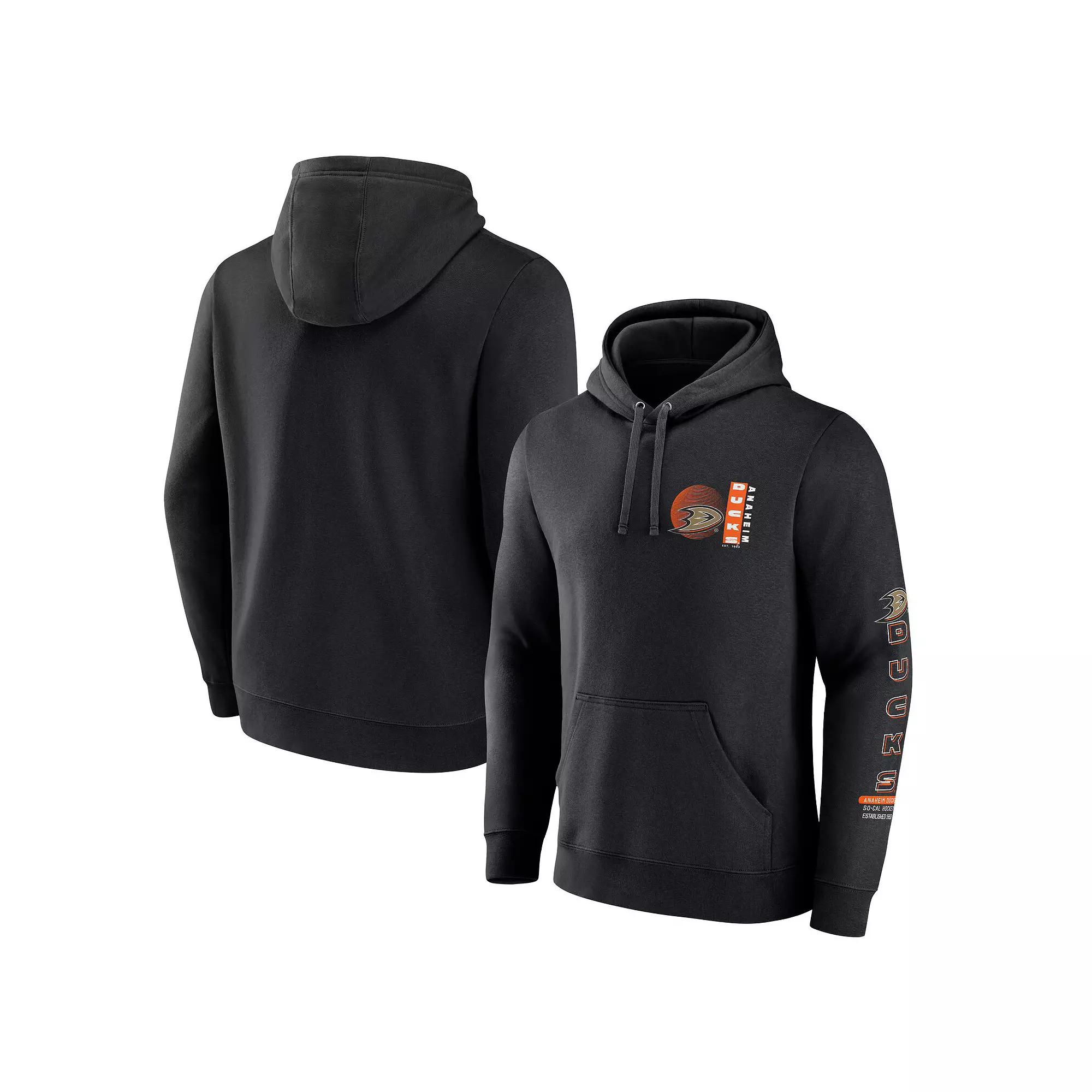 Men's Fanatics Black Anaheim Ducks Revolution Pullover Hoodie,  Product Image
