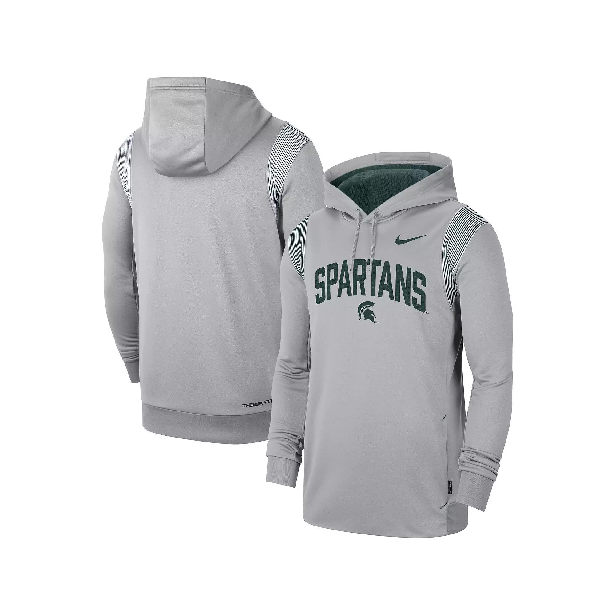 Men's Nike Gray Michigan State Spartans 2022 Game Day Sideline Performance Pullover Hoodie, Size: 2XL, Grey Product Image