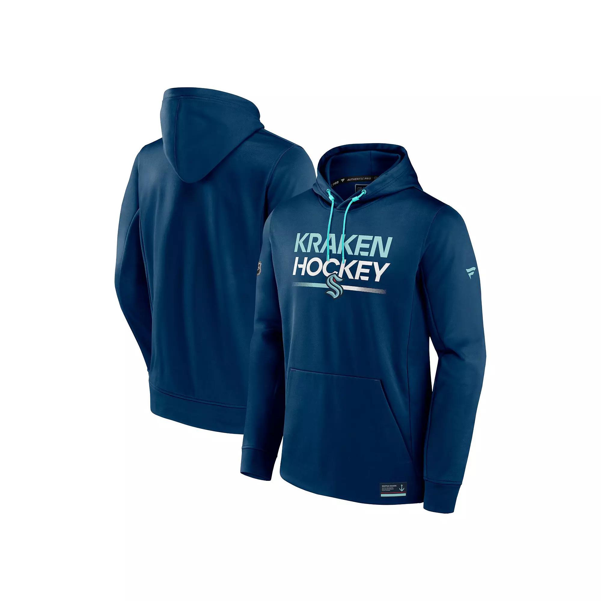 Men's Fanatics Branded Deep Sea Blue Seattle Kraken Authentic Pro Pullover Hoodie,  Product Image