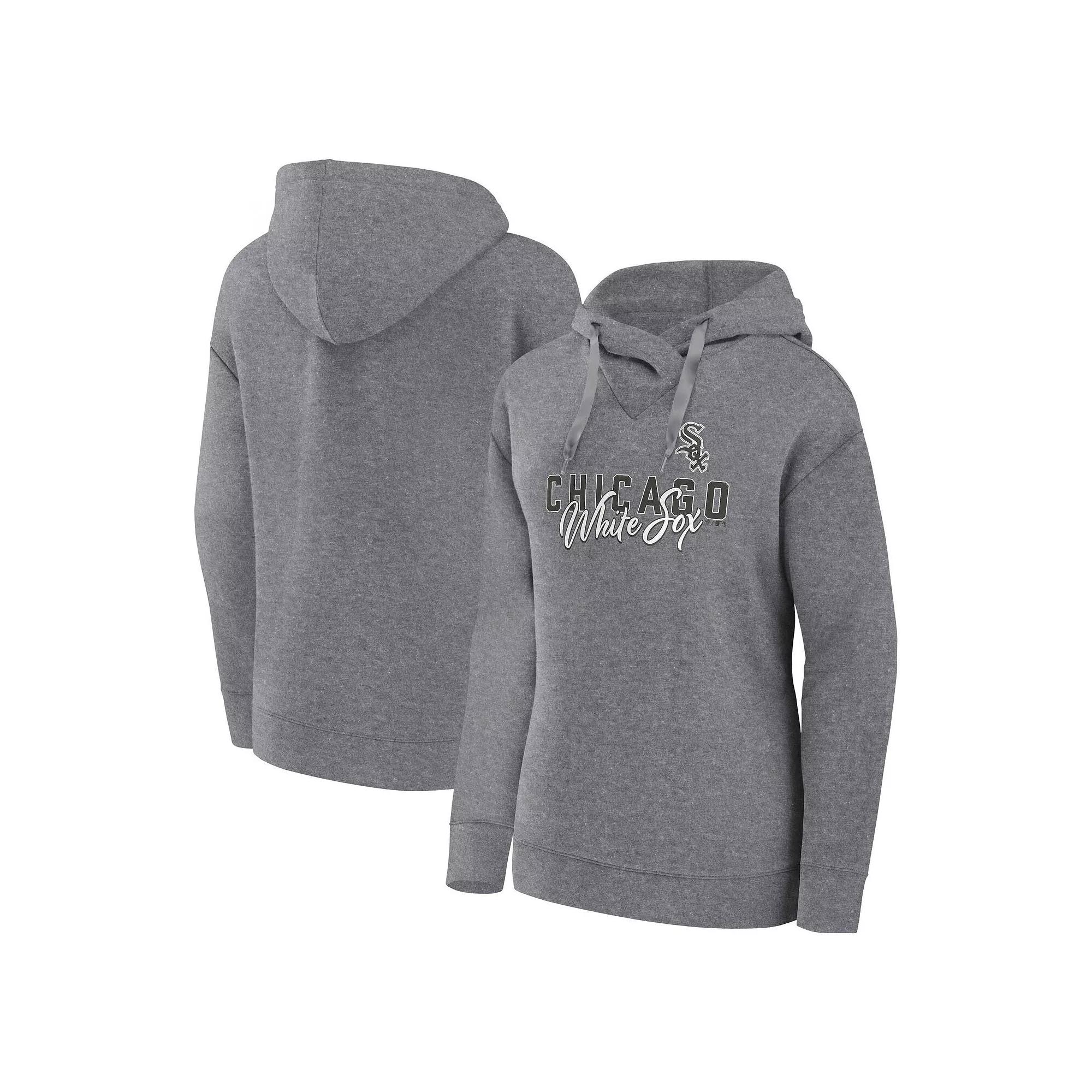 Women's Fanatics Branded Heather Gray Oklahoma Sooners Script Favorite Pullover Hoodie,  Product Image