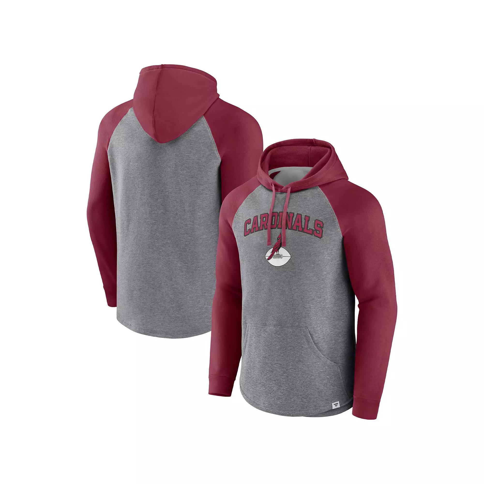 Mens Fanatics Branded Heathered Gray/Navy New England Patriots By Design Raglan Pullover Hoodie Product Image