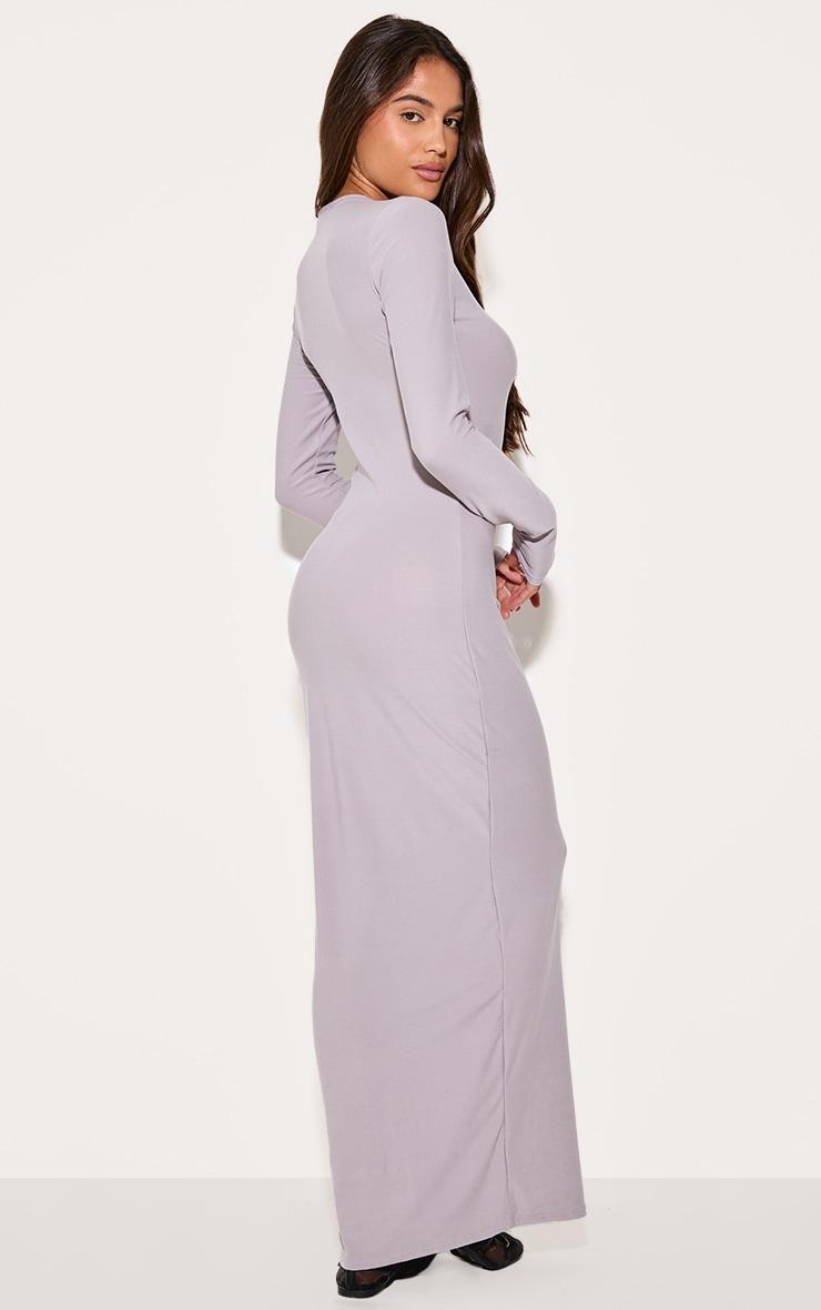 Light Grey Soft Touch Long Sleeve Maxi Dress Product Image