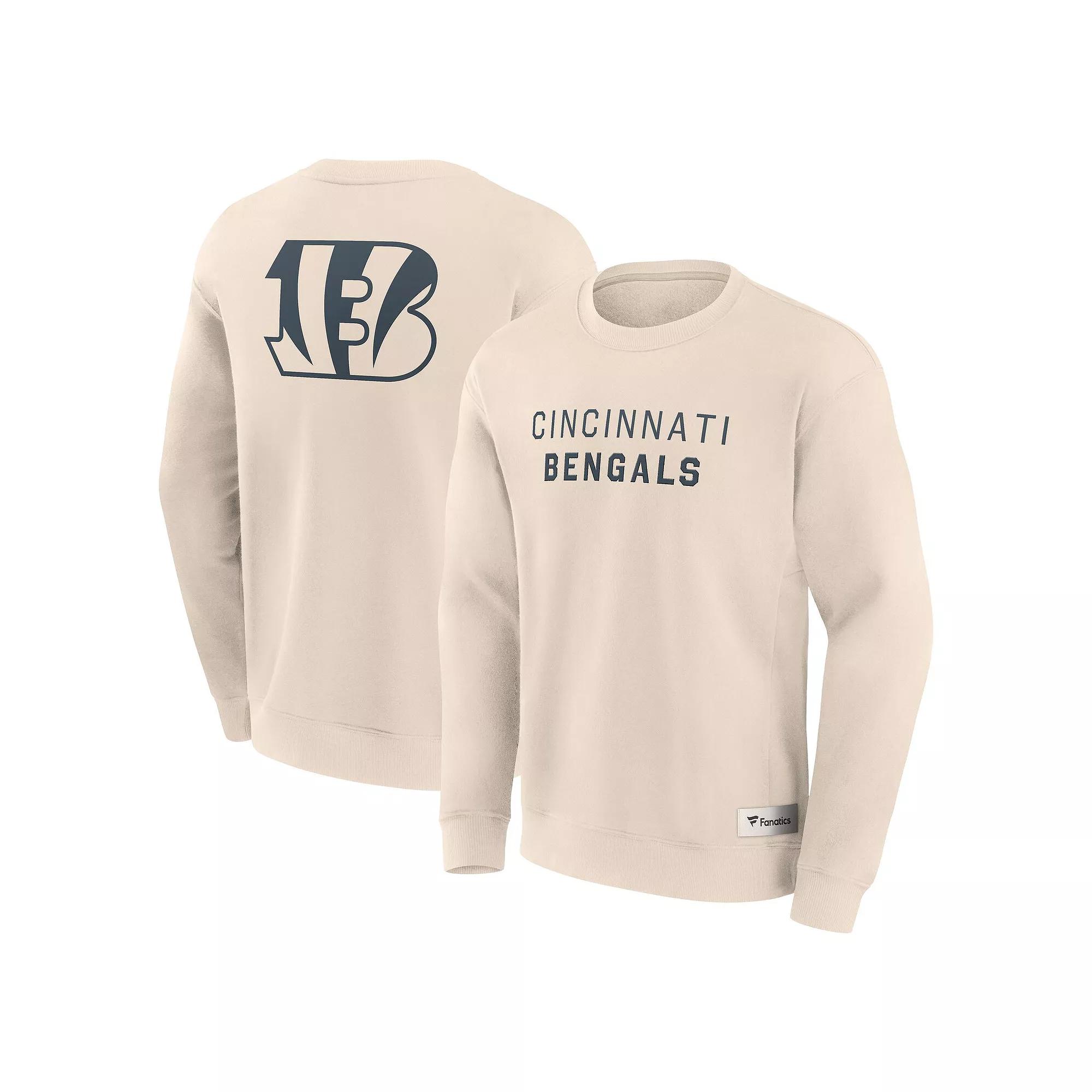 Men's Fanatics Cream Cincinnati Bengals Elements Future Ground Lettering Pullover Sweatshirt,  Product Image