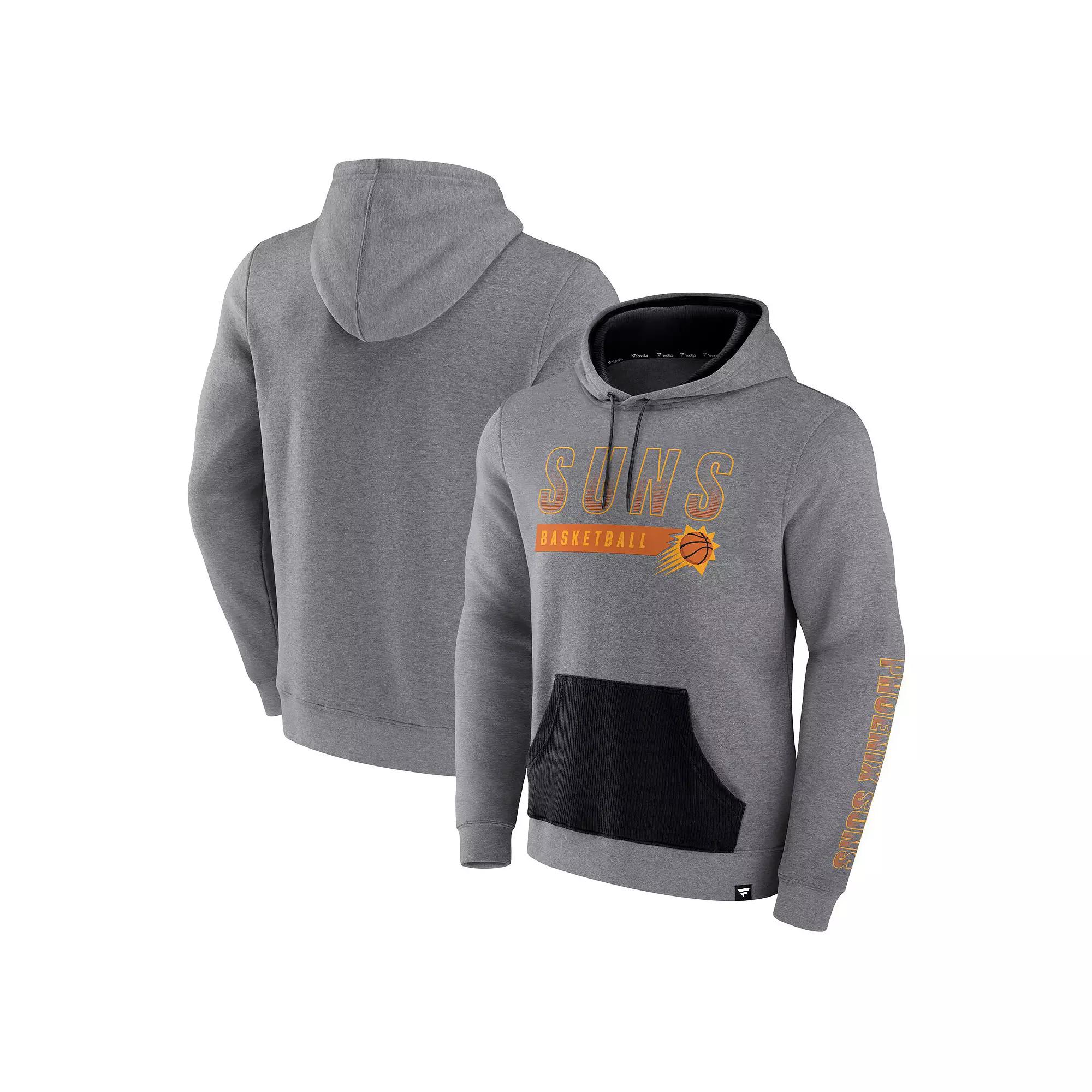 Men's Fanatics Branded Heathered Gray Brooklyn Nets Off The Bench Color Block Pullover Hoodie,  Product Image