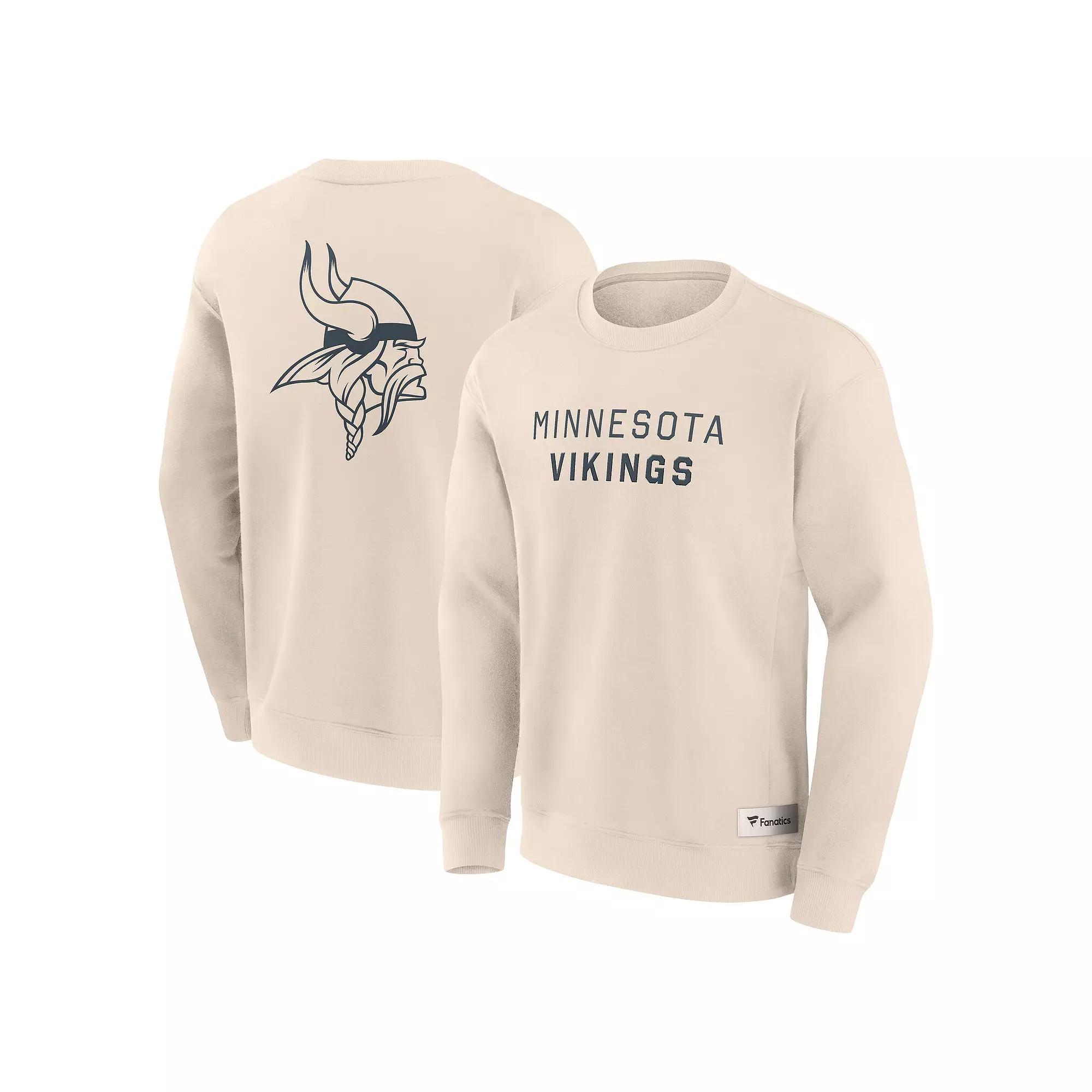 Men's Fanatics Cream Minnesota Vikings Elements Future Ground Lettering Pullover Sweatshirt,  Product Image