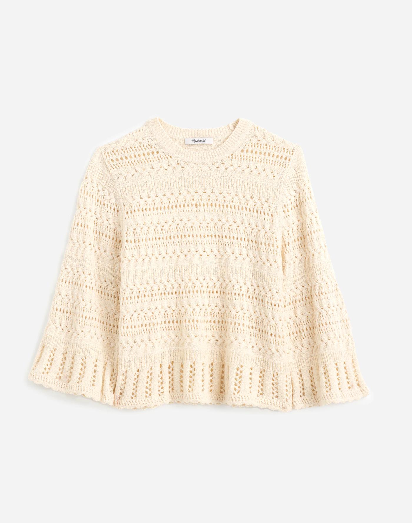 Scalloped-Trim Sweater Tee Product Image