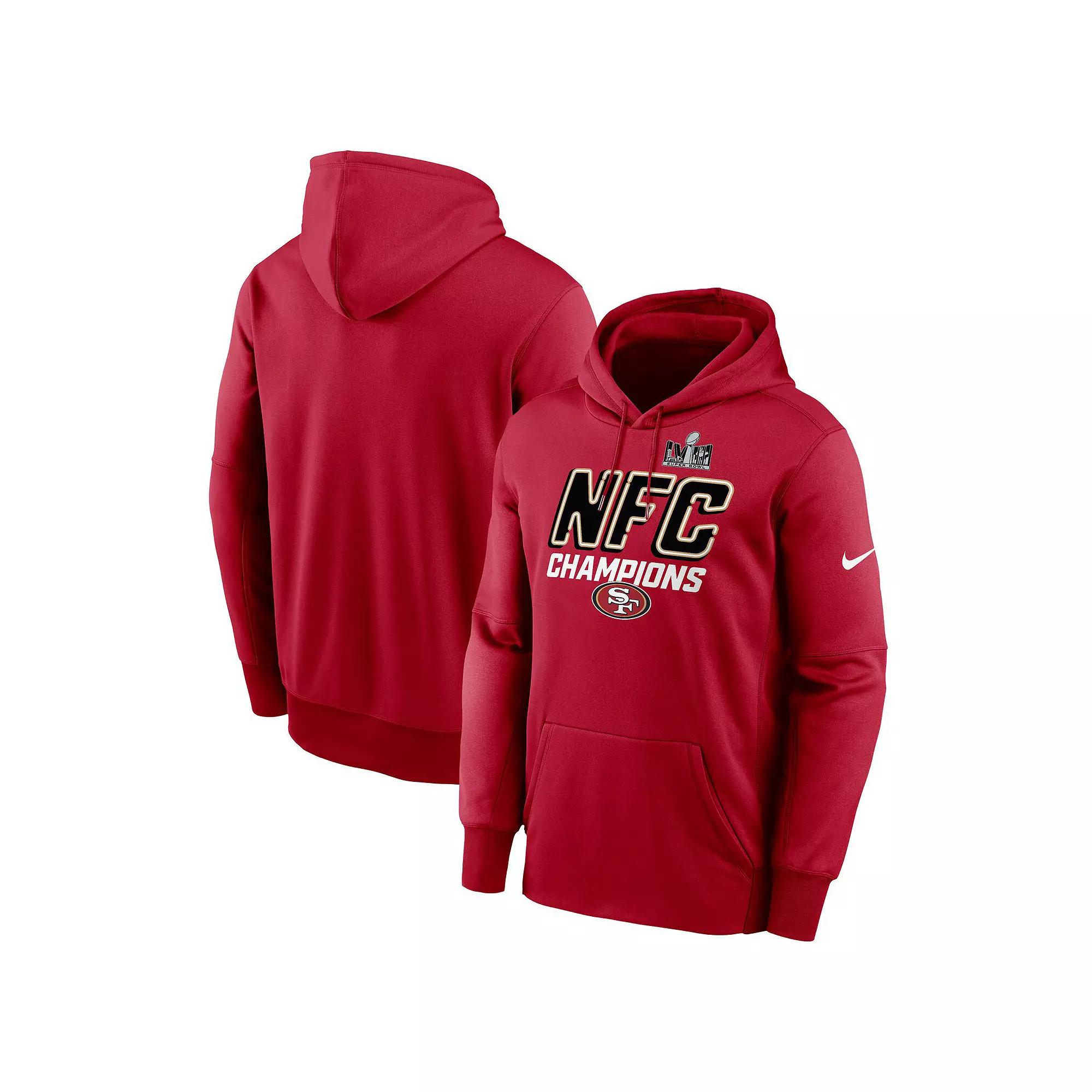 Men's Nike Scarlet San Francisco 49ers 2023 NFC Champions Iconic Pullover Hoodie, Size: XL, Red Product Image