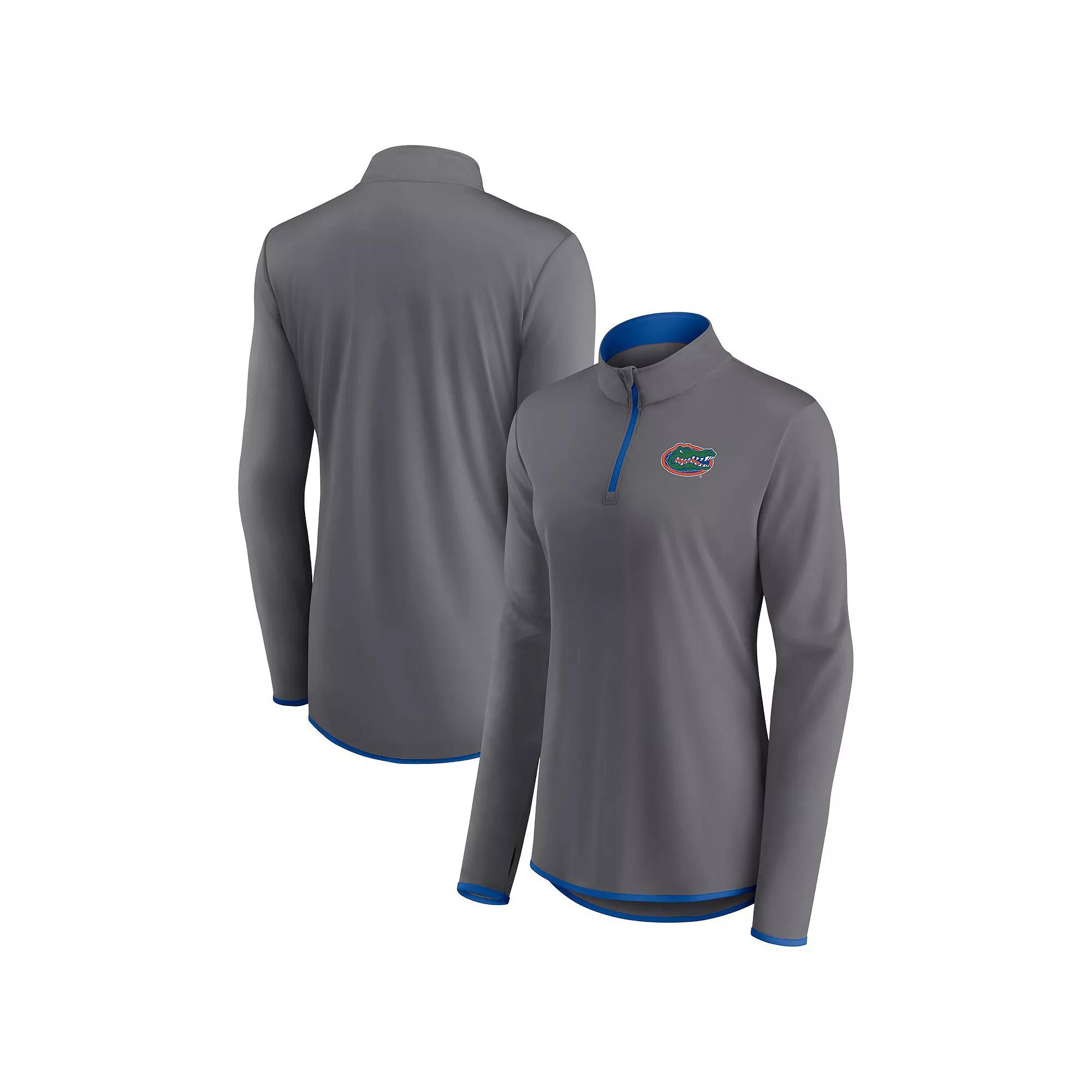 Women's Fanatics Branded  Gray Florida Gators Corner Quarter-Zip Top, Size: 2XL, Grey Product Image