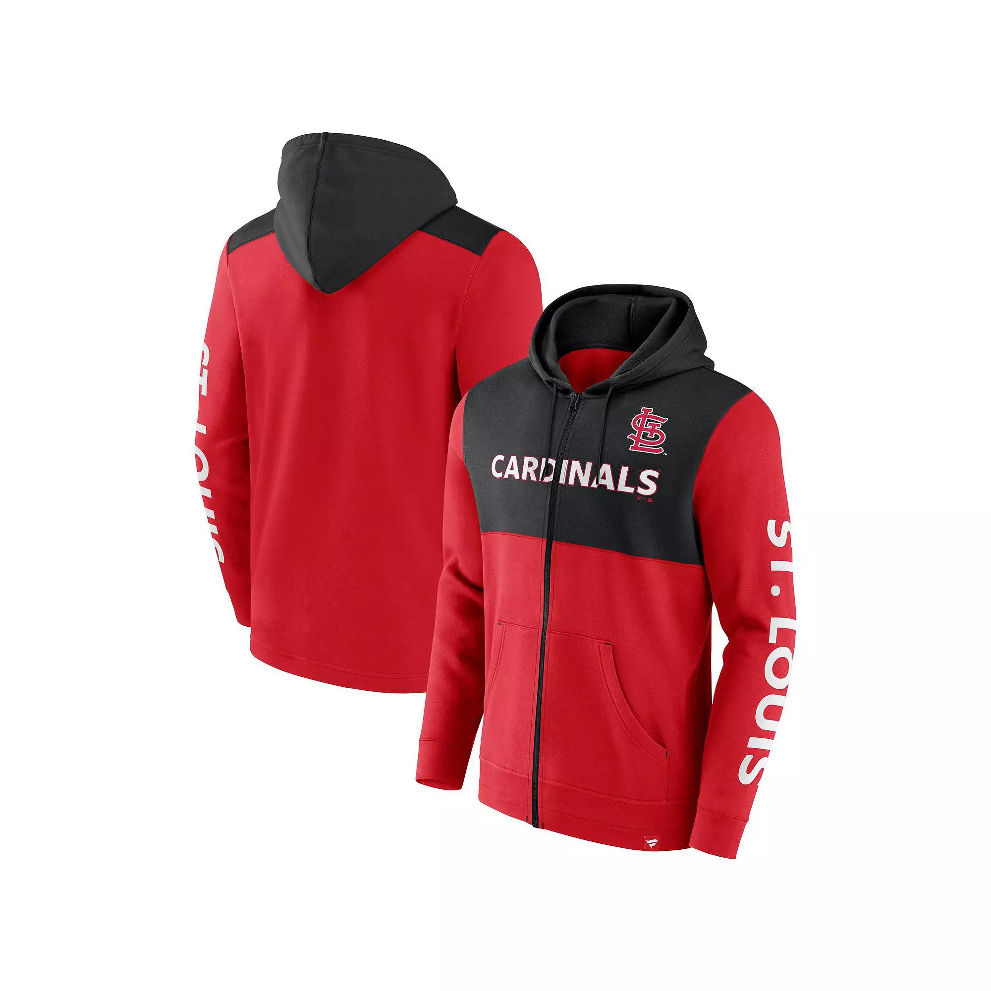 Men's Fanatics Branded Red/Black St. Louis Cardinals Ace Hoodie Full-Zip Sweatshirt,  Product Image