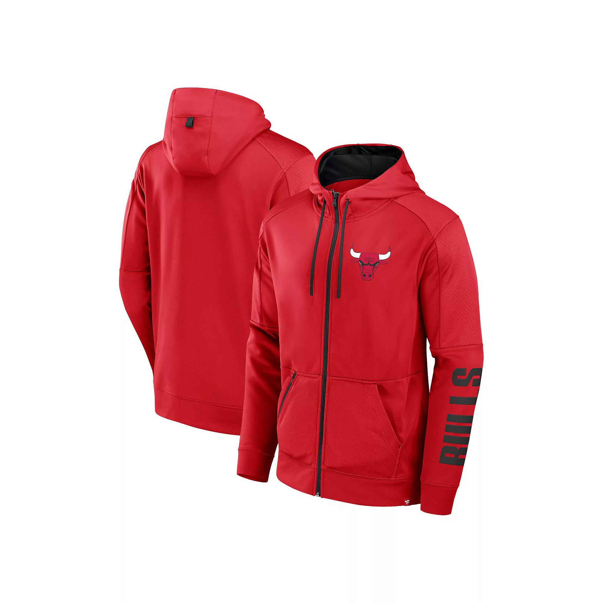 Men's Fanatics  Red Chicago Bulls Baller Defender Performance Full-Zip Hoodie, Size: Medium Product Image