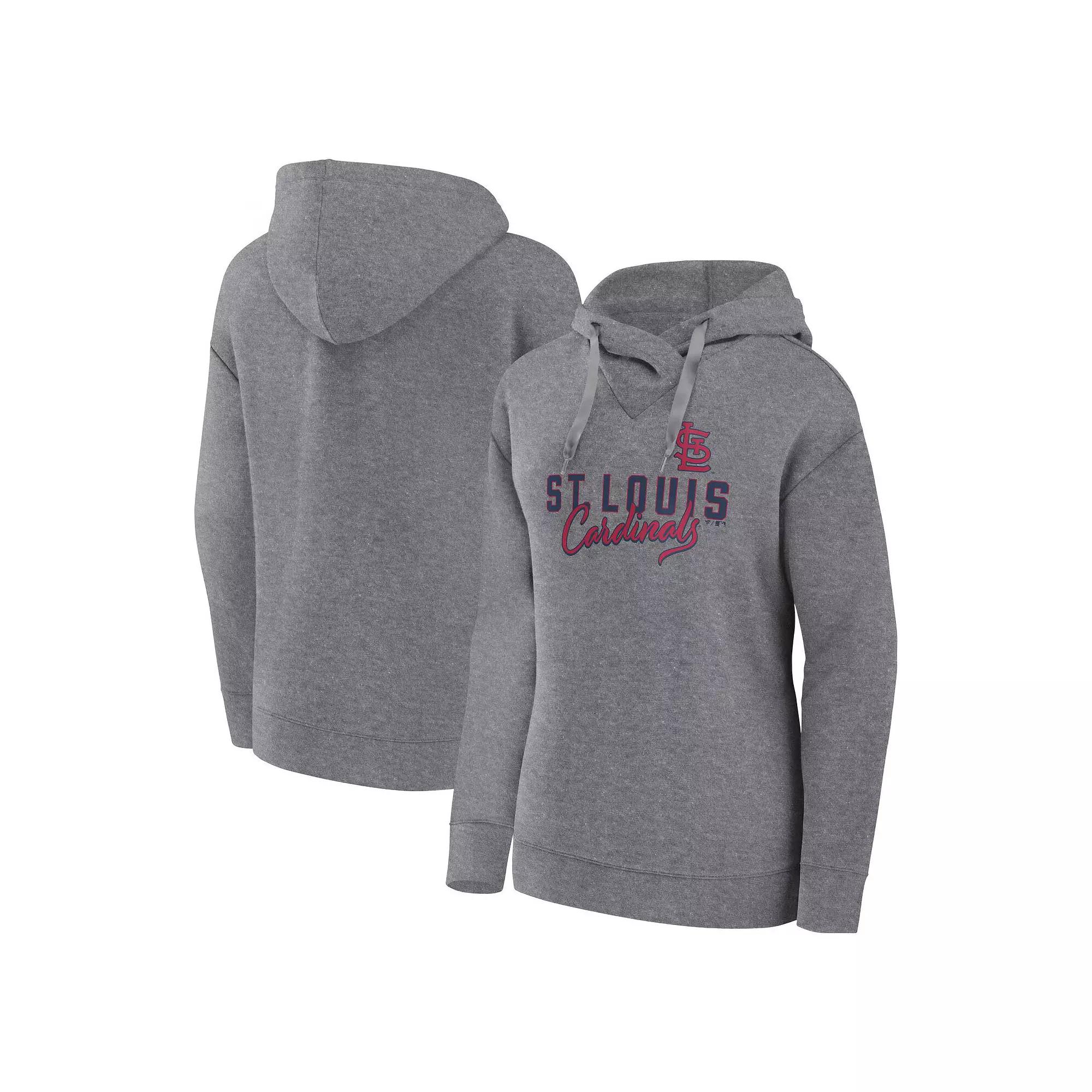 Women's Fanatics Branded Heather Gray San Francisco Giants Script Favorite Lightweight Fitted Pullover Hoodie,  Product Image