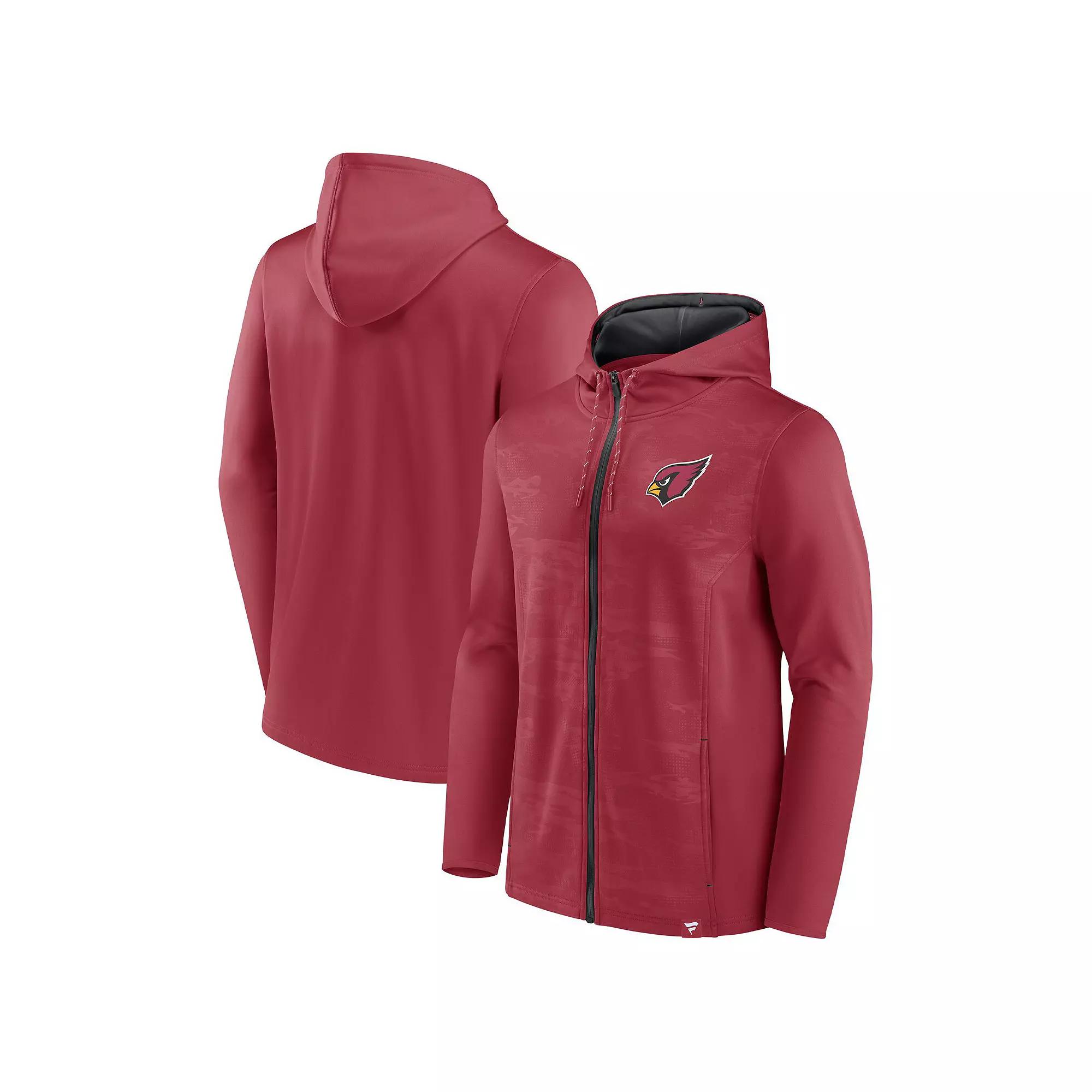 Men's Fanatics Branded Cardinal/Black Arizona Cardinals Ball Carrier Full-Zip Hoodie,  Product Image