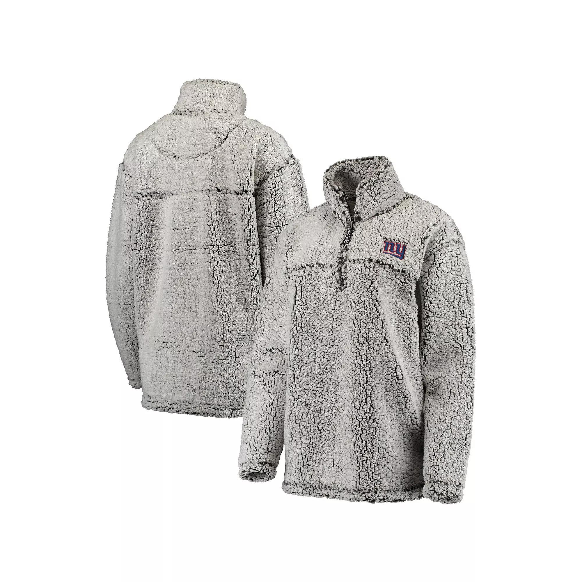 Women's Gray Green Bay Packers Sherpa Quarter-Zip Pullover Jacket,  Product Image