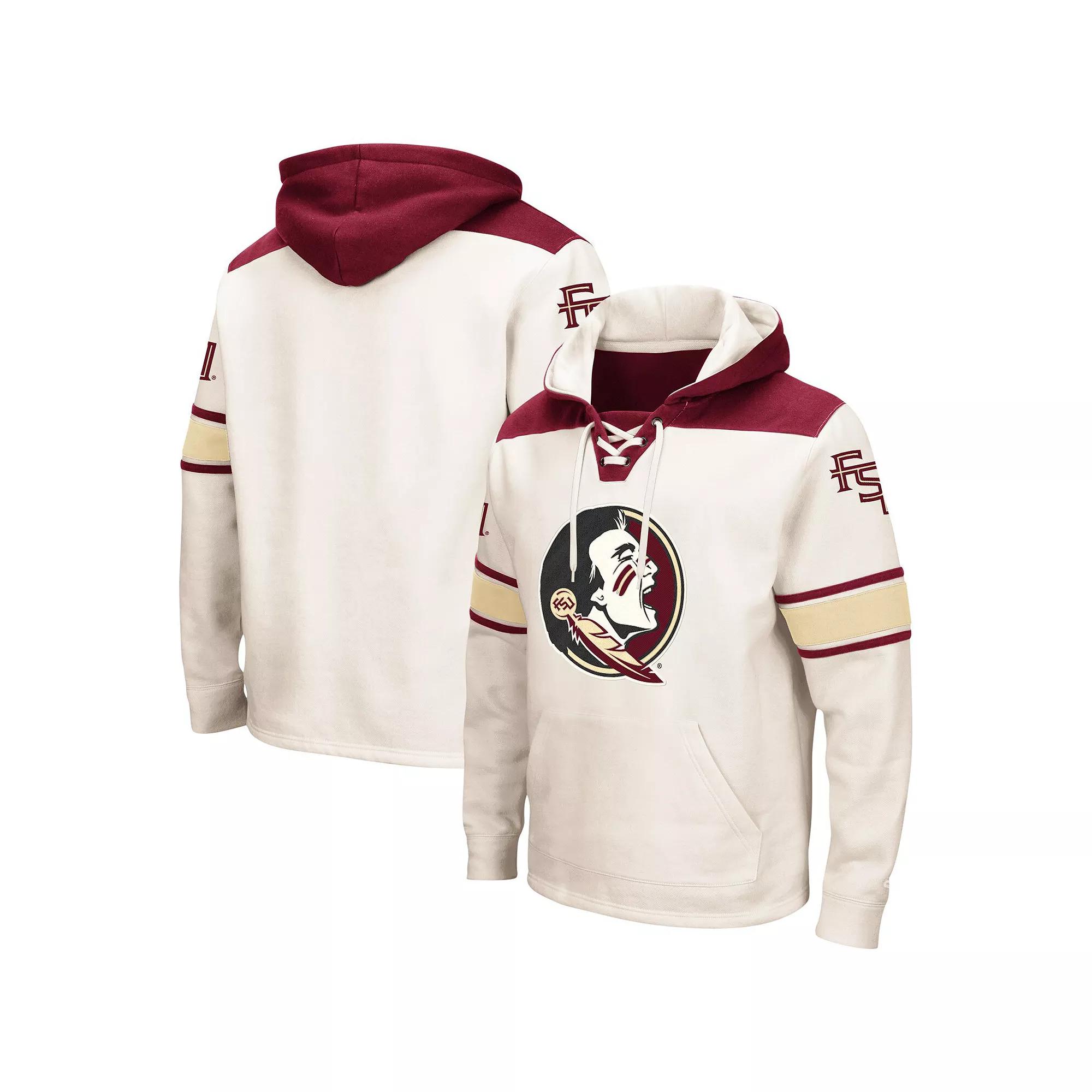 Men's Colosseum Cream Florida State Seminoles Big & Tall Hockey Lace-Up Pullover Hoodie,  Product Image