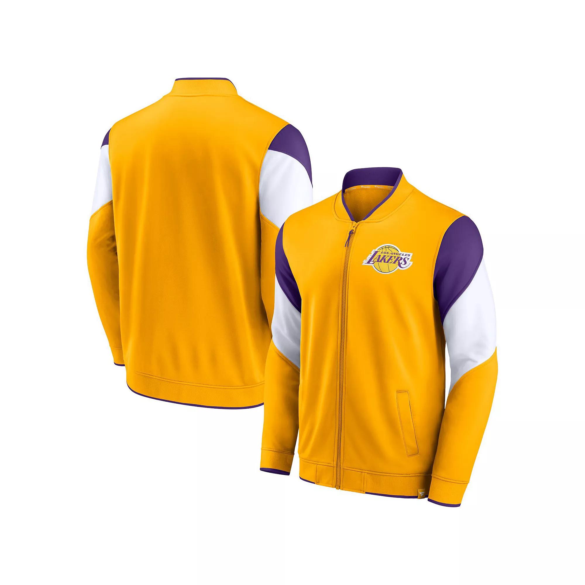 Men's Fanatics Branded Gold/Purple Los Angeles Lakers League Best Performance Full-Zip Top,  Product Image
