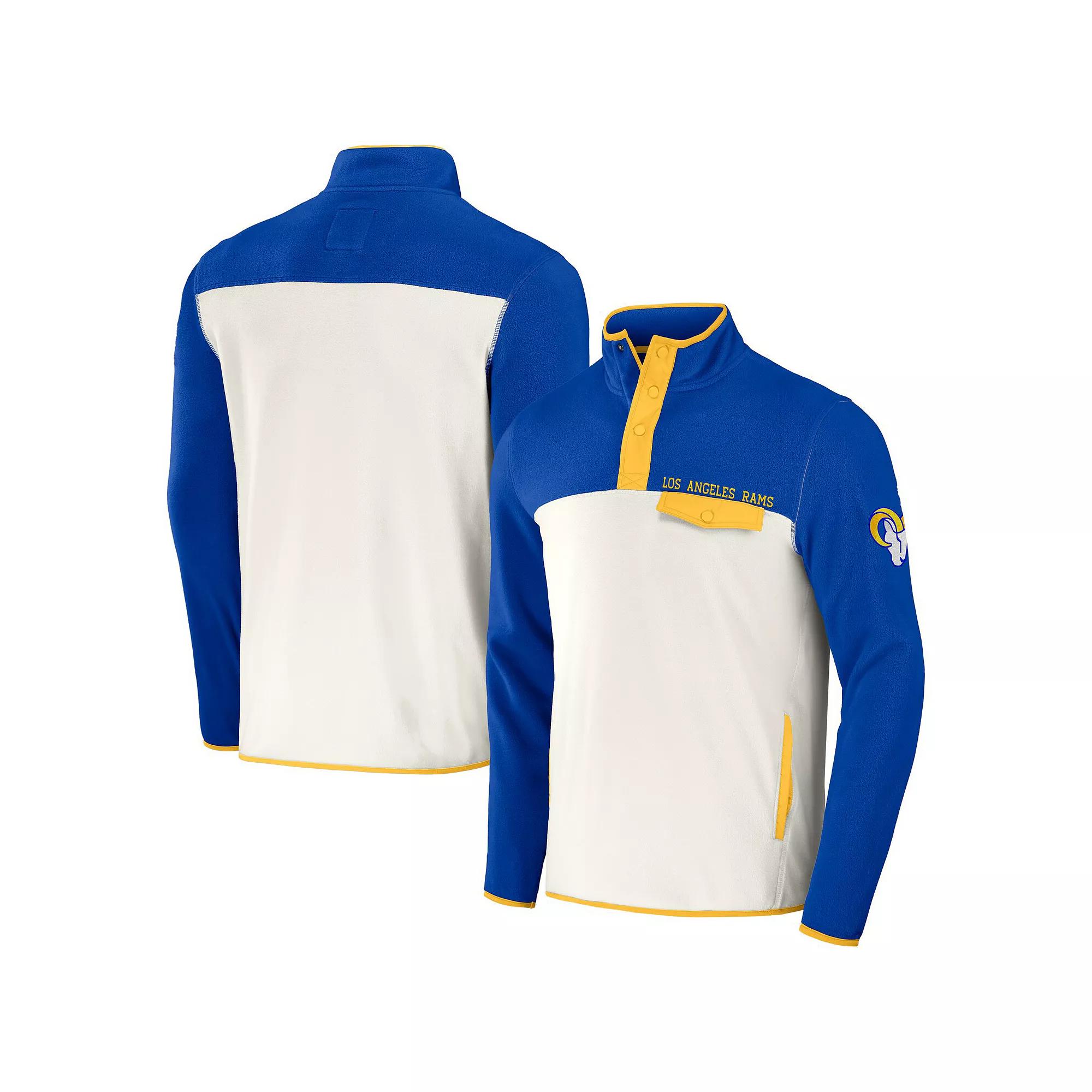 Men's NFL x Darius Rucker Collection by Fanatics Black/Cream Carolina Panthers Micro Fleece Quarter-Snap Jacket, Size: 3XL Product Image