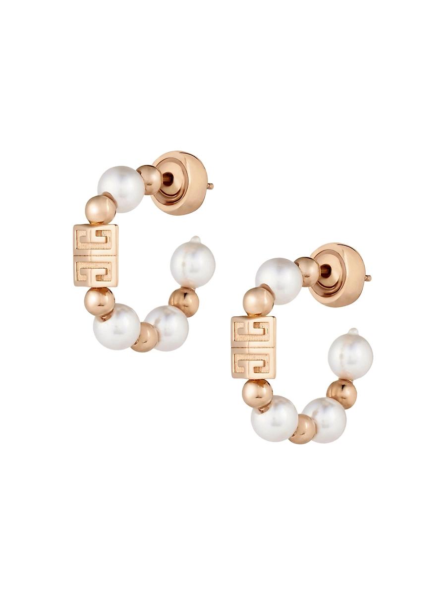 Womens 4G Earrings in Metal with Pearls Product Image