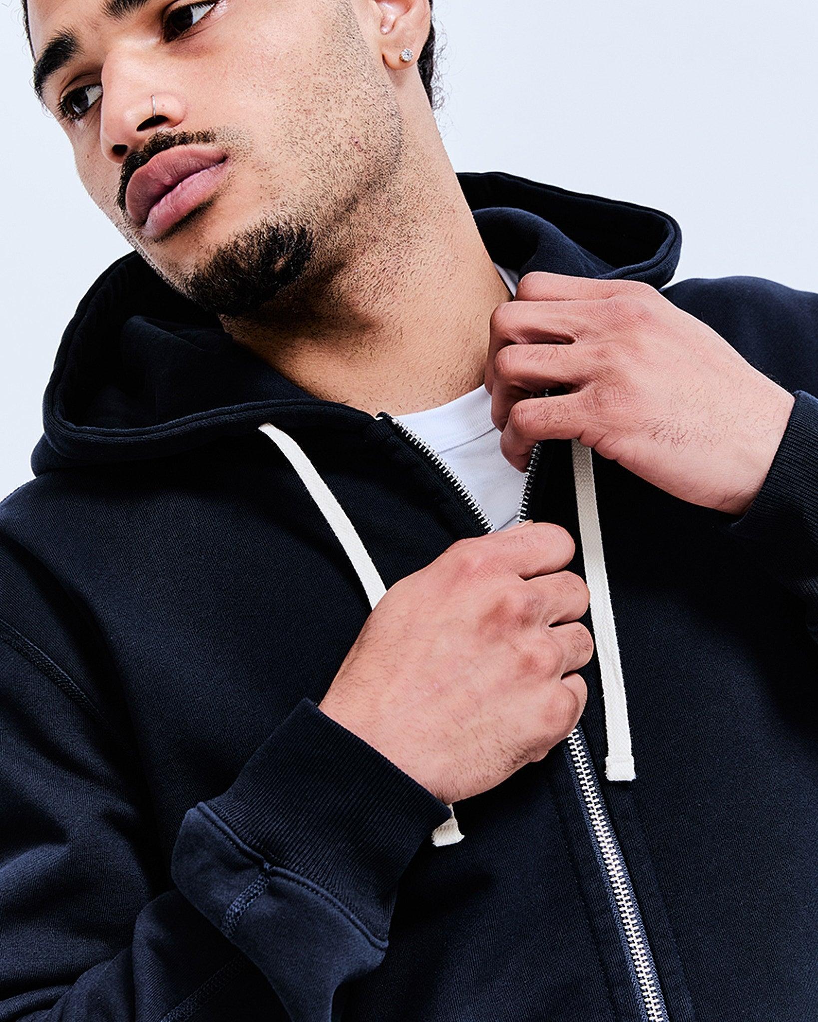 Midweight Terry Classic Full Zip Hoodie - Vault Male Product Image