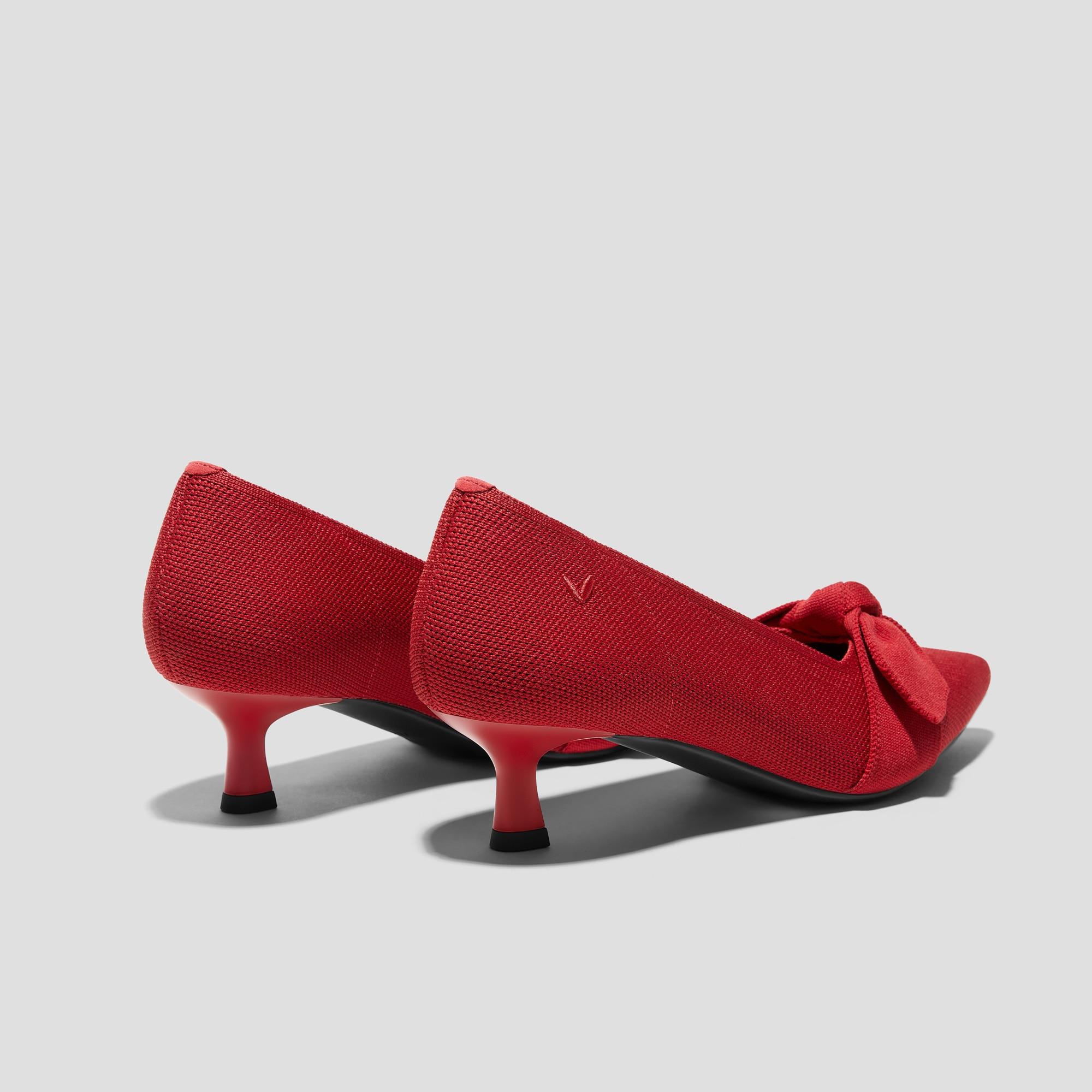Pointed-Toe Bow Kitten Heels (Sasha) Product Image