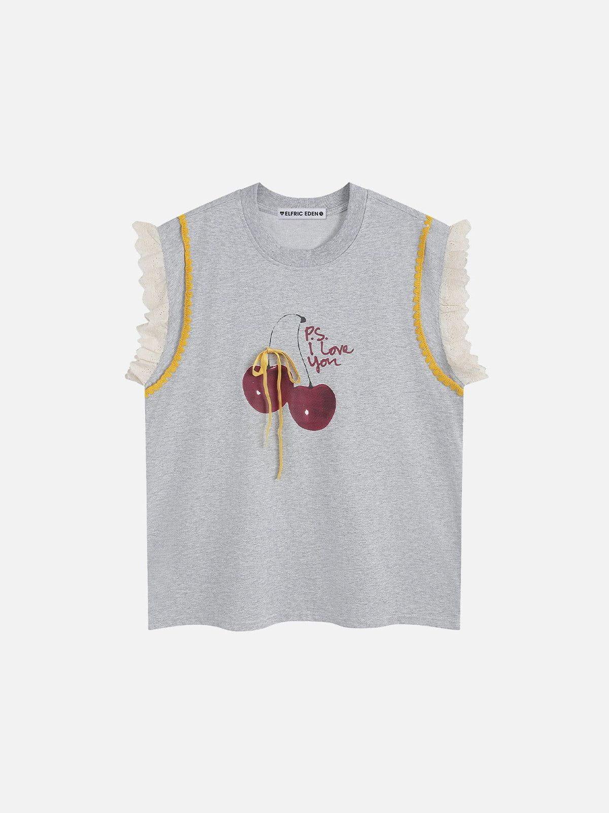 Aelfric Eden Lace Cherry Print Tank Top Product Image