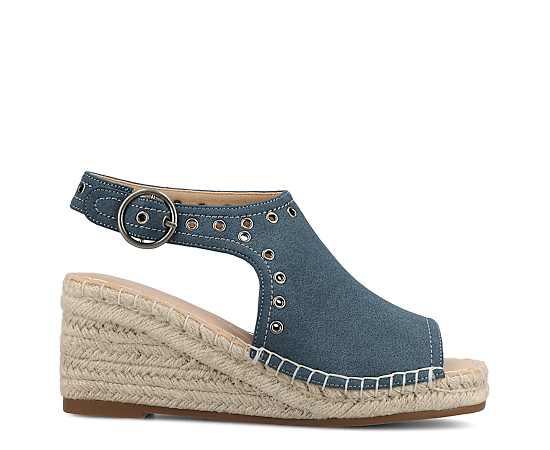 Journee Crisie Women's Ankle Strap Espadrille Wedge Sandals,  Product Image
