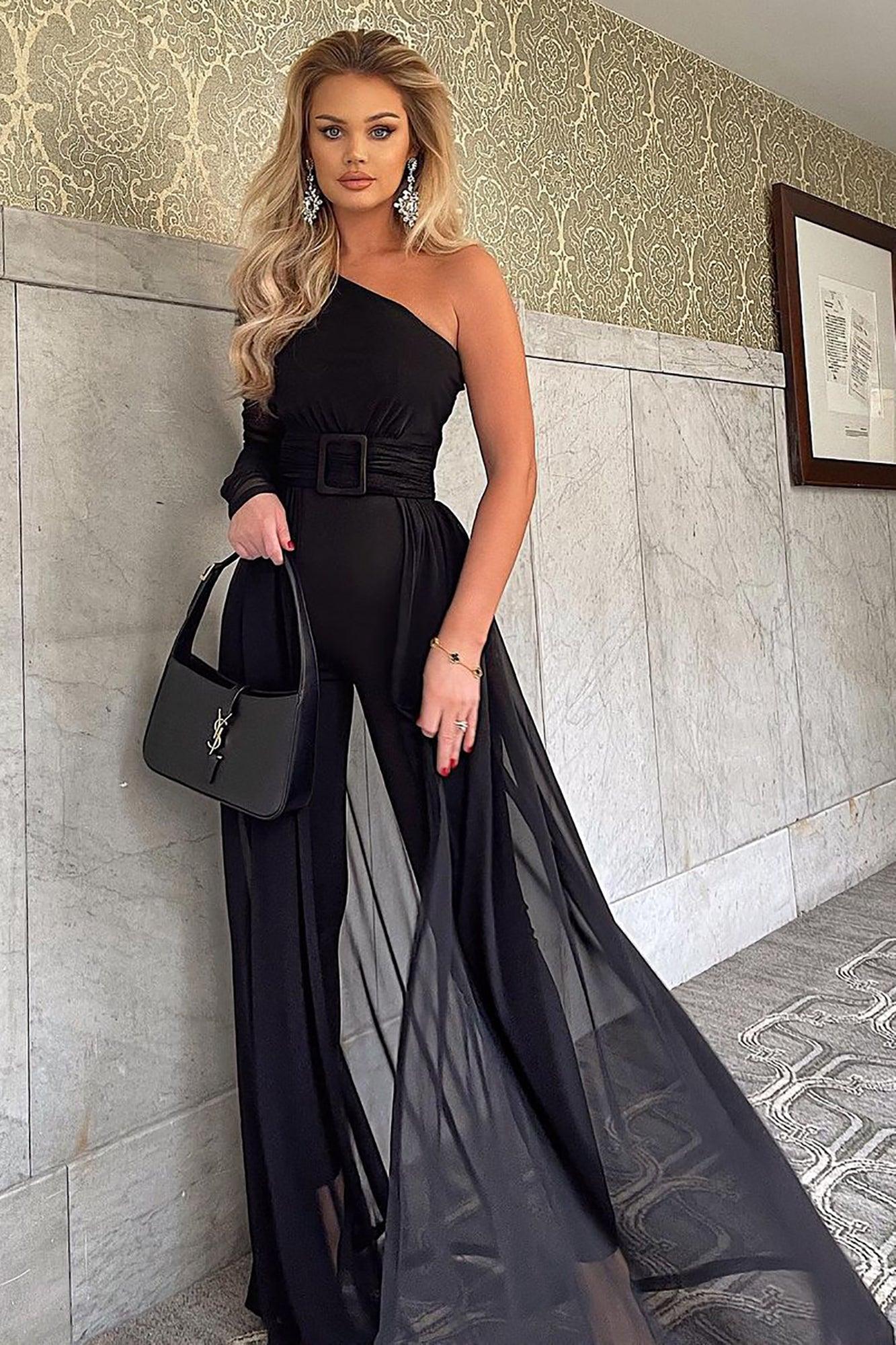 Better Be Sure Mesh Jumpsuit - Black Product Image