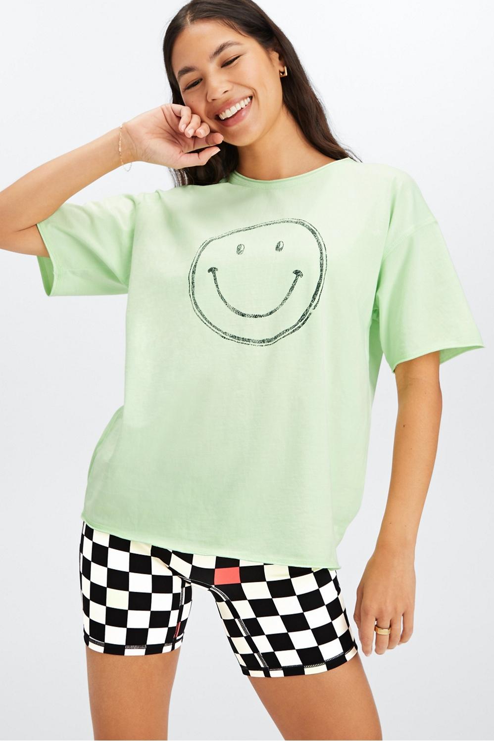 Fabletics Aliah Short-Sleeve Vintage Tee Womens green plus Size 3X Product Image