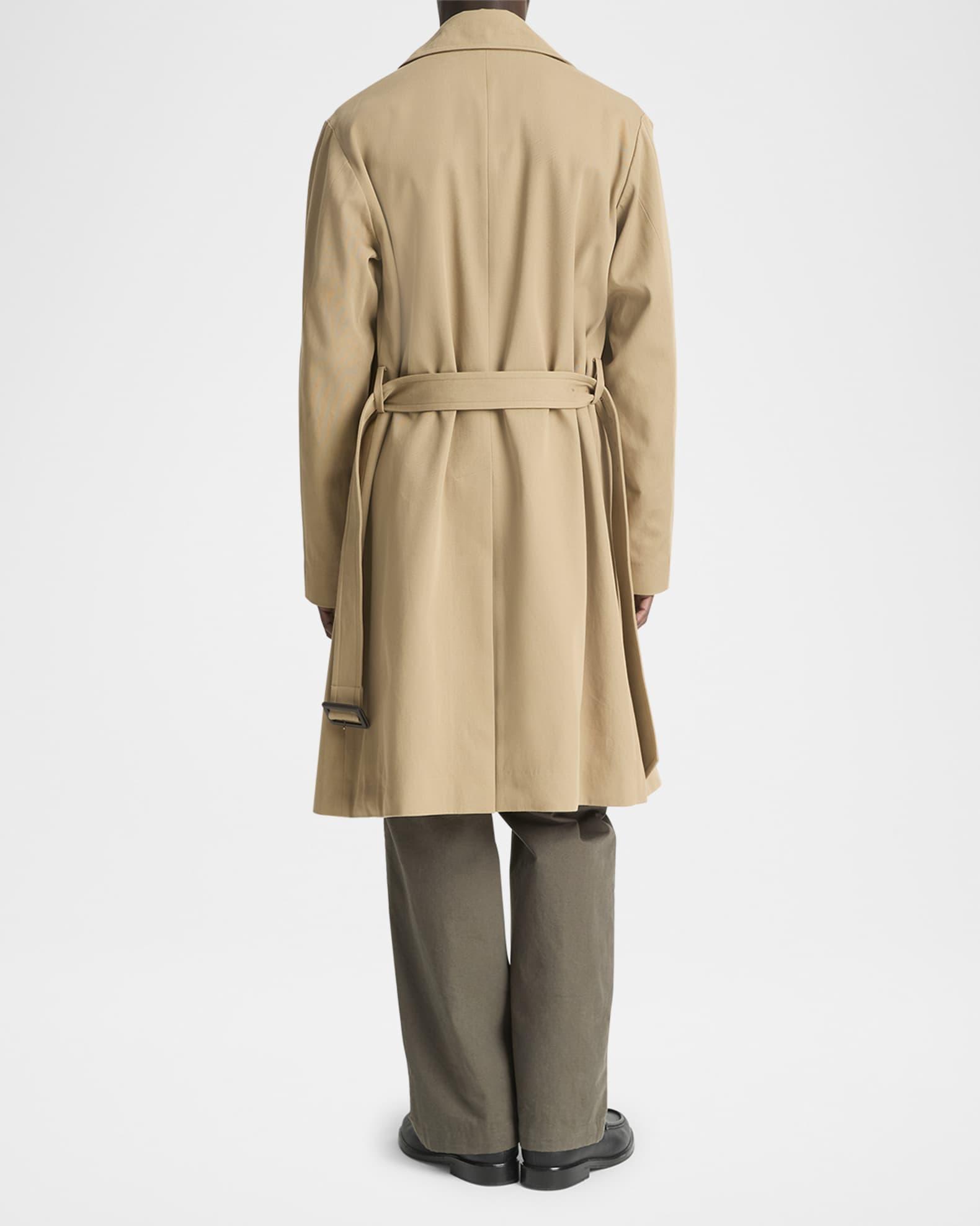 Men's Italian Cotton Double-Breasted Trench Coat Product Image