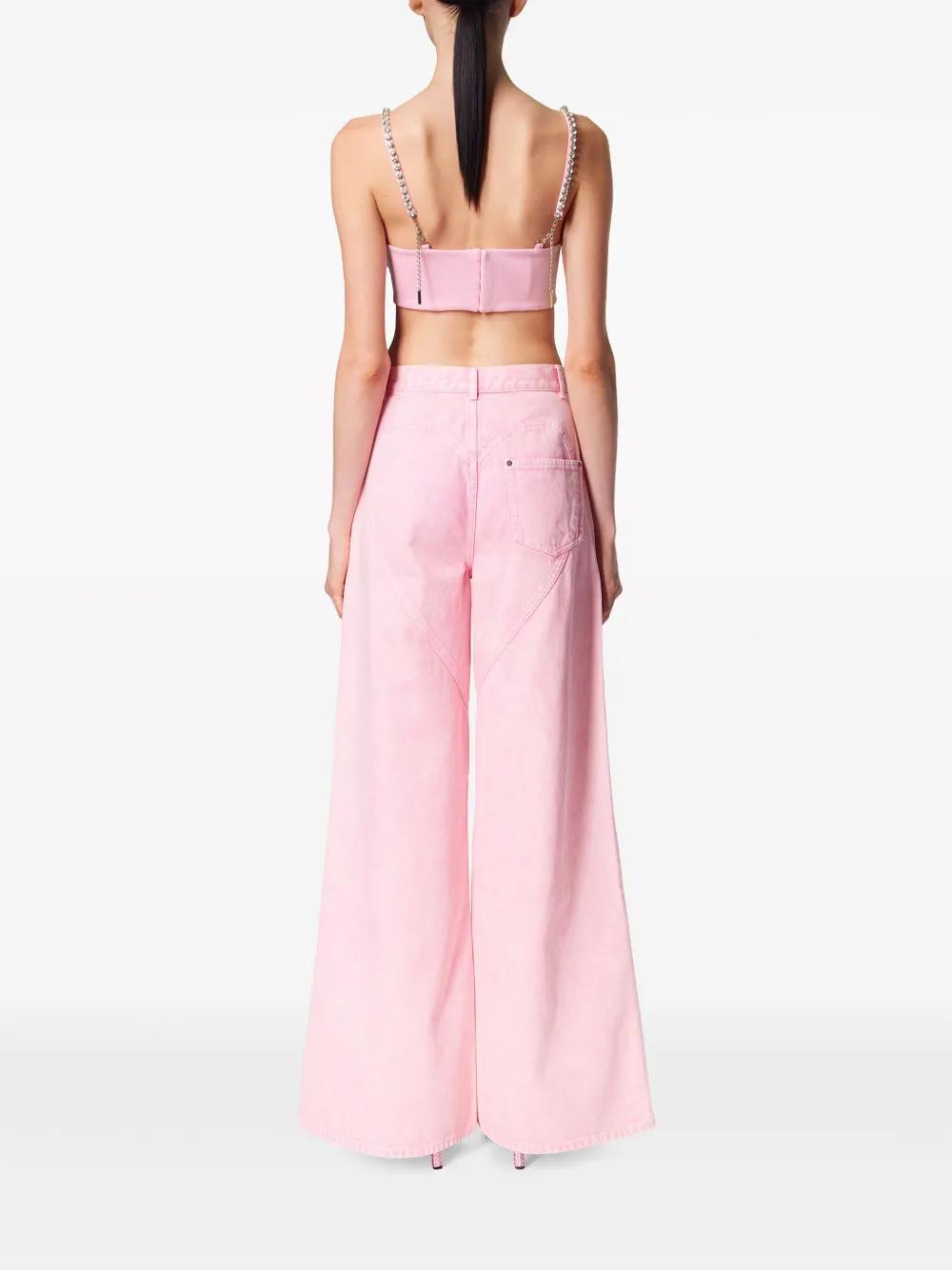 crystal-trim heart crop top Product Image