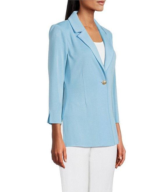 Ming Wang Knit Notch Lapel Bracelet Sleeve Single-Button Jacket Product Image