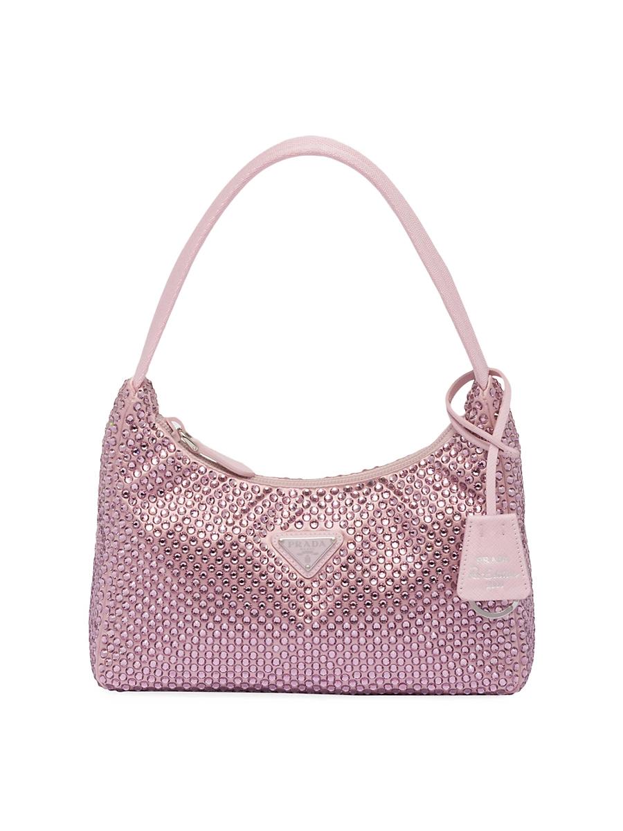 Womens Satin Mini Bag with Crystals Product Image