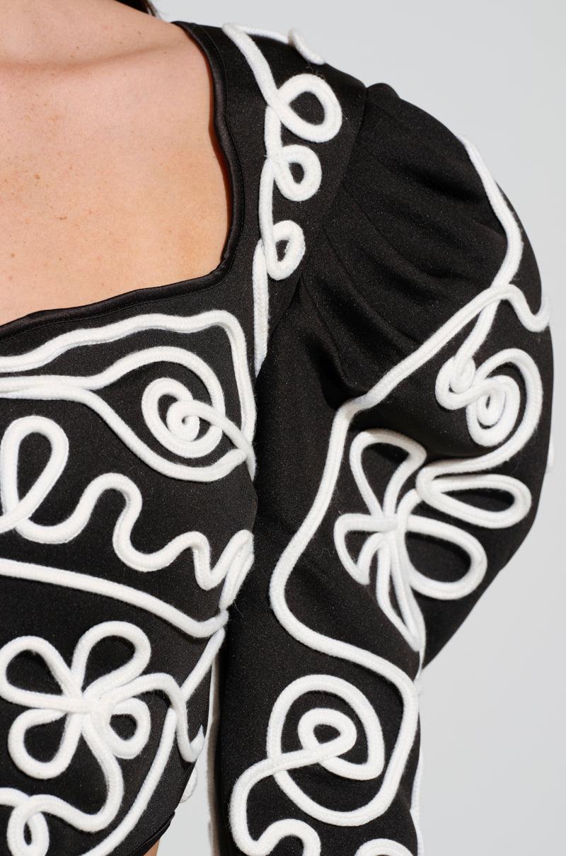 BLURRED LINES LONG SLEEVE BLOUSE Product Image