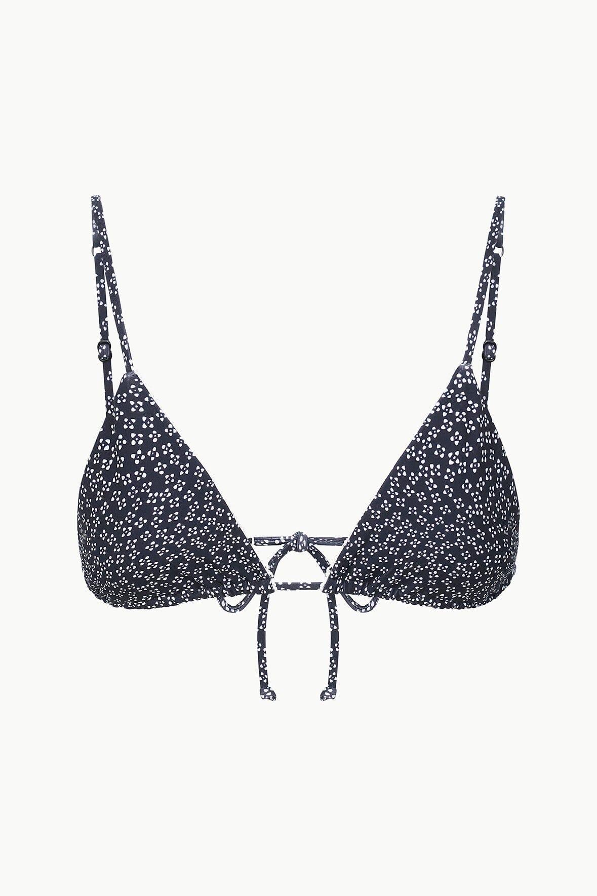 ALEXIS BIKINI TOP | BLACK WOODBLOCK DITSY FLORAL Product Image