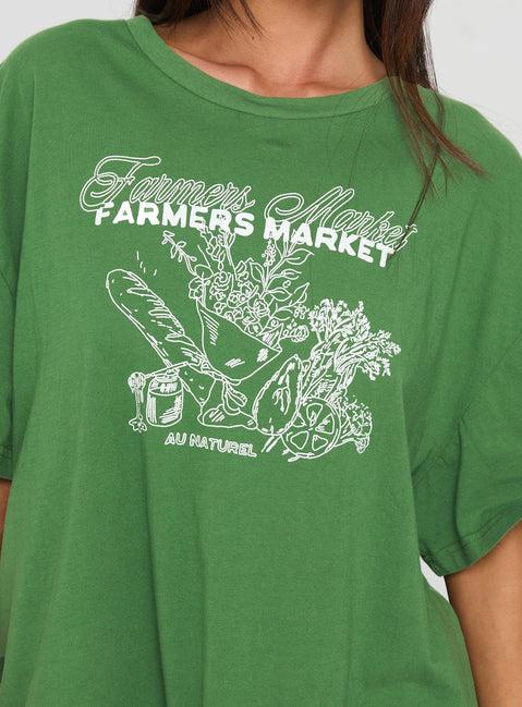 Farmers Market Oversized Graphic Tee Green Product Image
