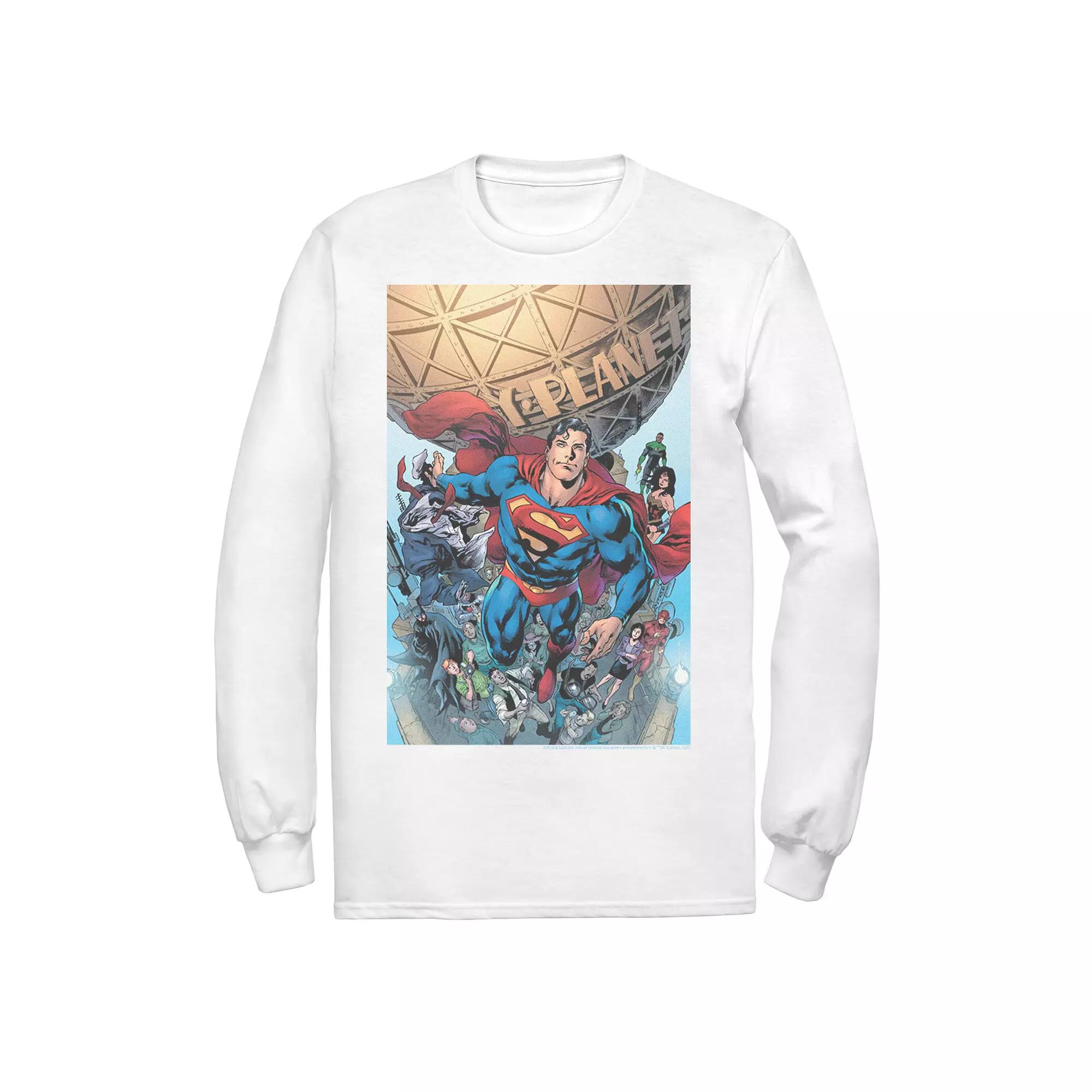 Men's Justice League Daily Planet Group Shot Tee, Size: Small, White Product Image