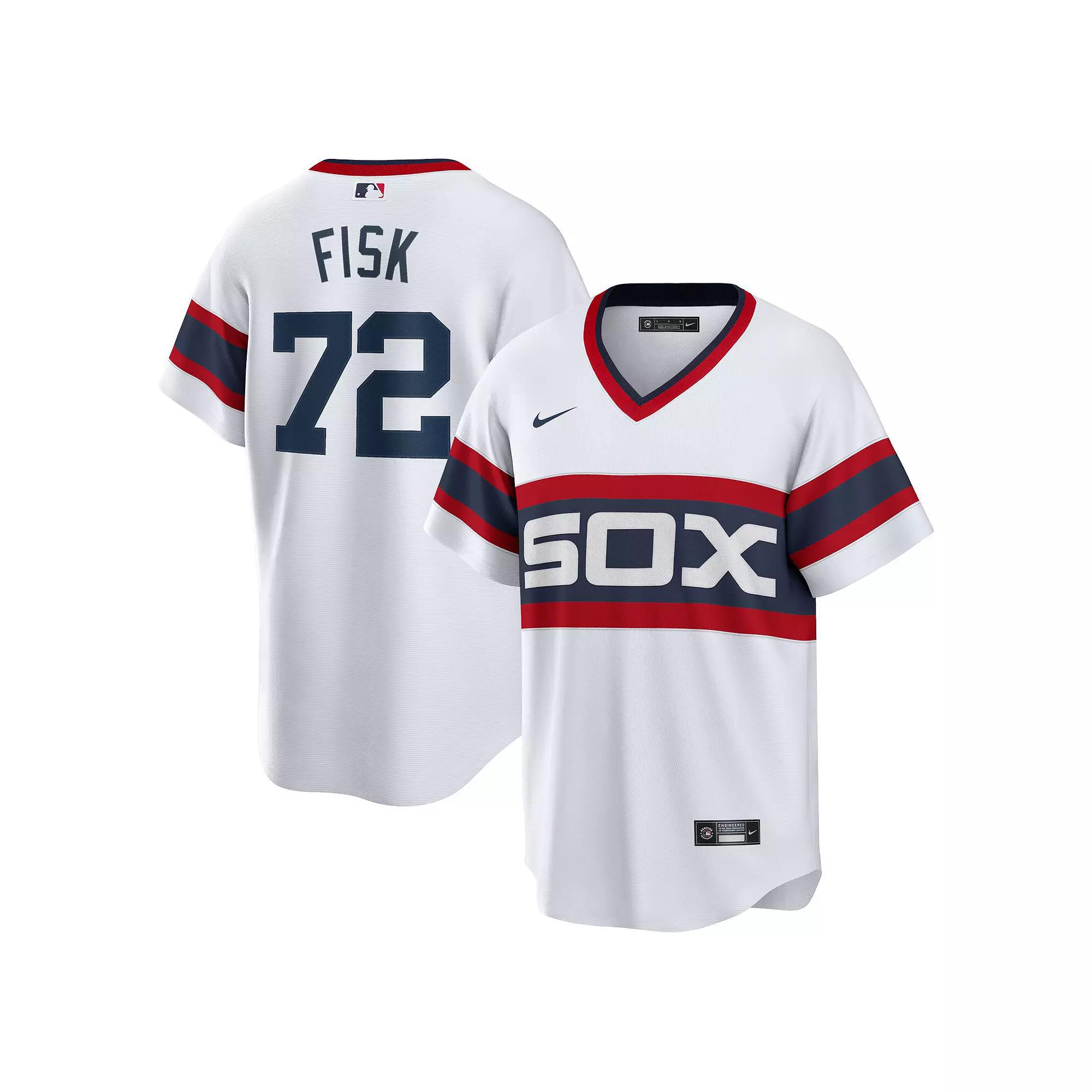 Men's Nike Carlton Fisk White Chicago White Sox Home Cooperstown Collection Team Player Jersey, Size: Medium Product Image